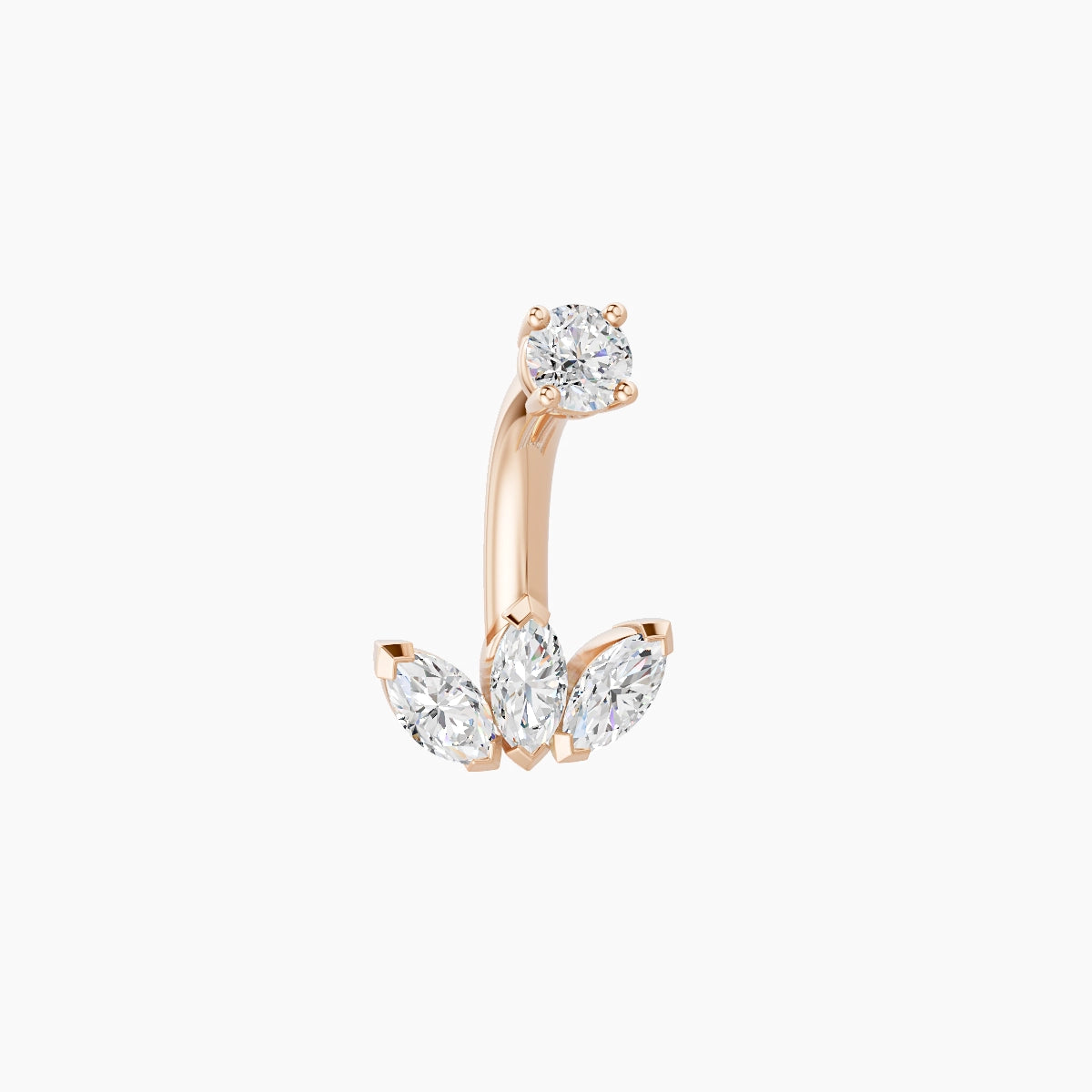 Maia | 18k Rose Gold 8 mm 6 mm Lotus Diamond Belly Piercing