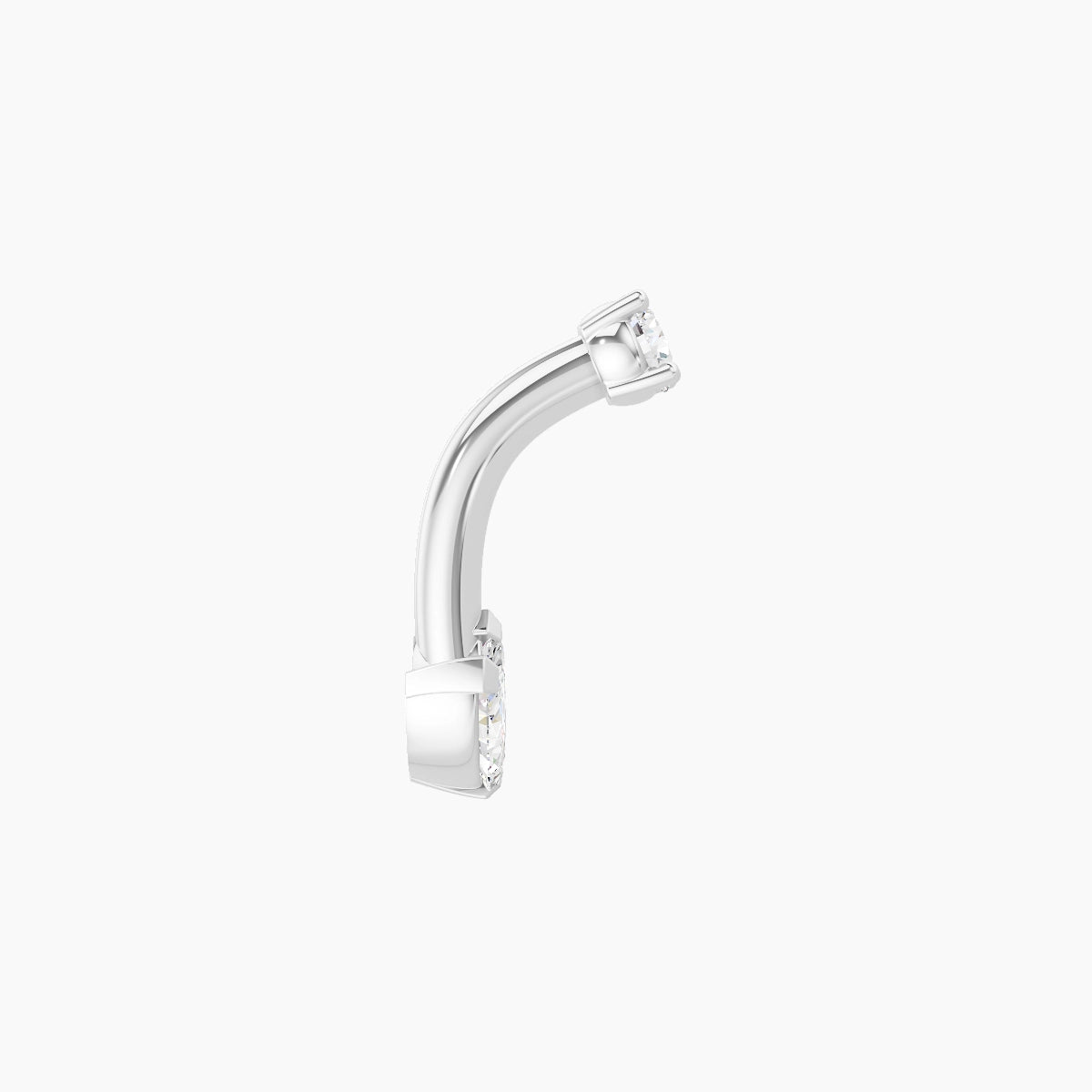 Maia | 18k White Gold 8 mm 6 mm Lotus Diamond Belly Piercing