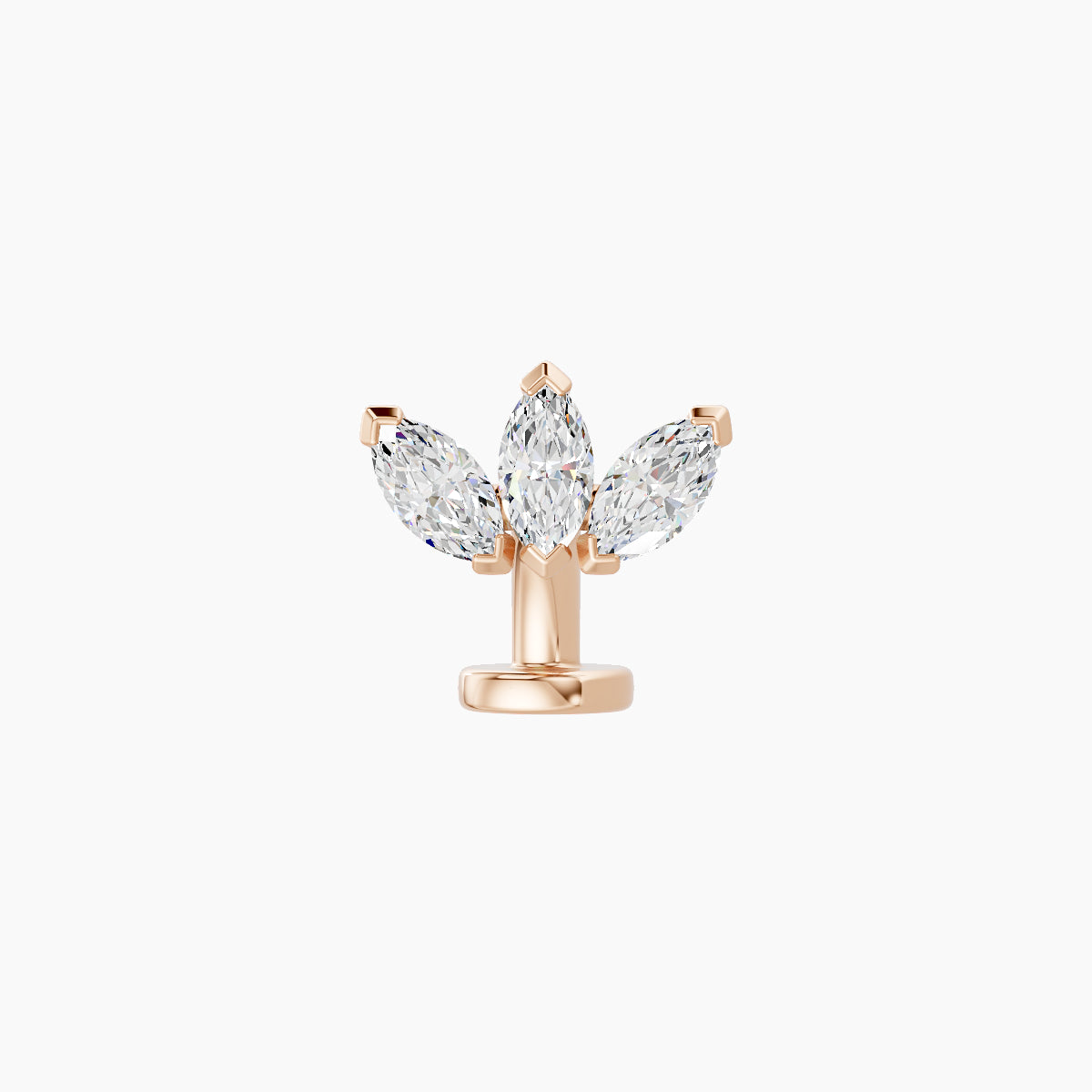 Maia | 18k Rose Gold 8 mm 6 mm Lotus Diamond Floating Navel Piercing