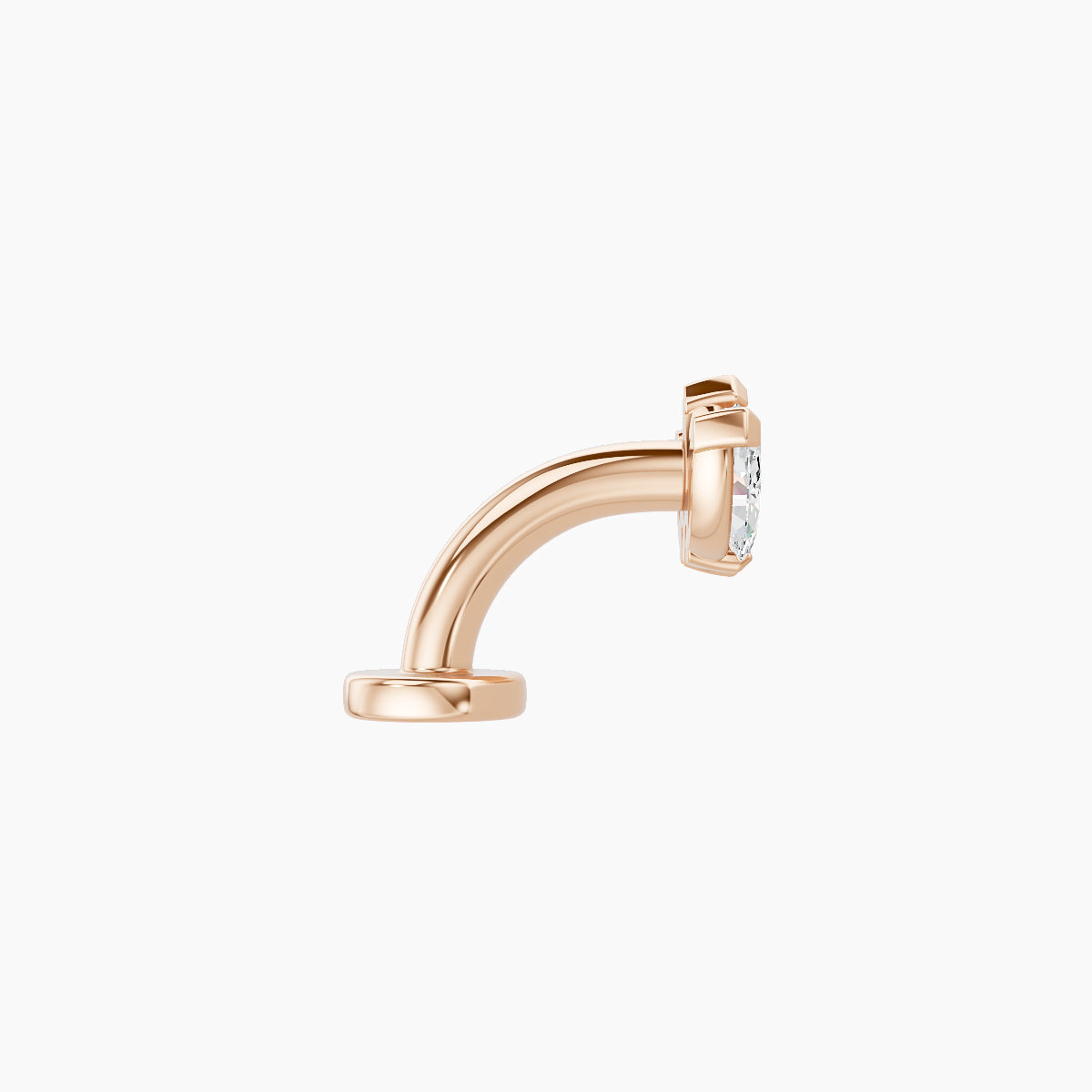 Maia | 18k Rose Gold 8 mm 6 mm Lotus Diamond Floating Navel Piercing