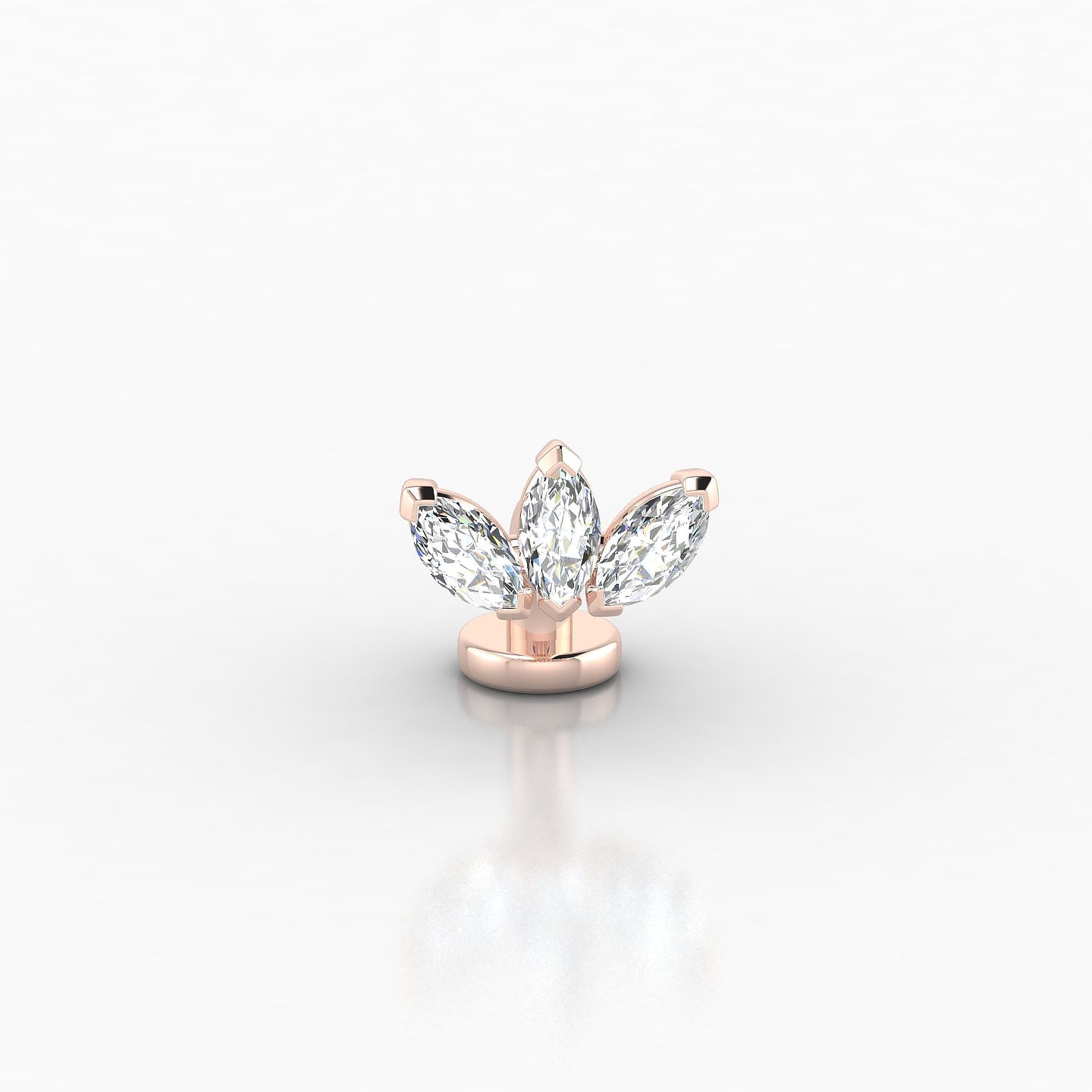 Maia | 18k Rose Gold 6 mm 8 mm Lotus Diamond Floating Navel Piercing