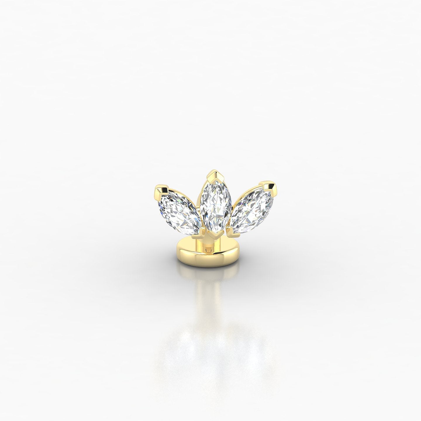 Maia | 18k Yellow Gold 6 mm 8 mm Lotus Diamond Floating Navel Piercing