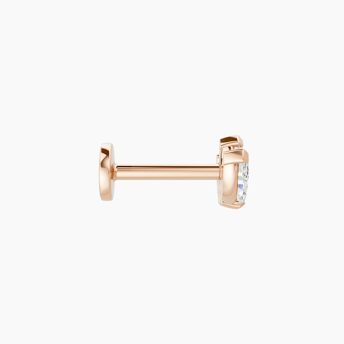 Maia | 18k Rose Gold 8 mm 6.5 mm Lotus Diamond Nose Piercing