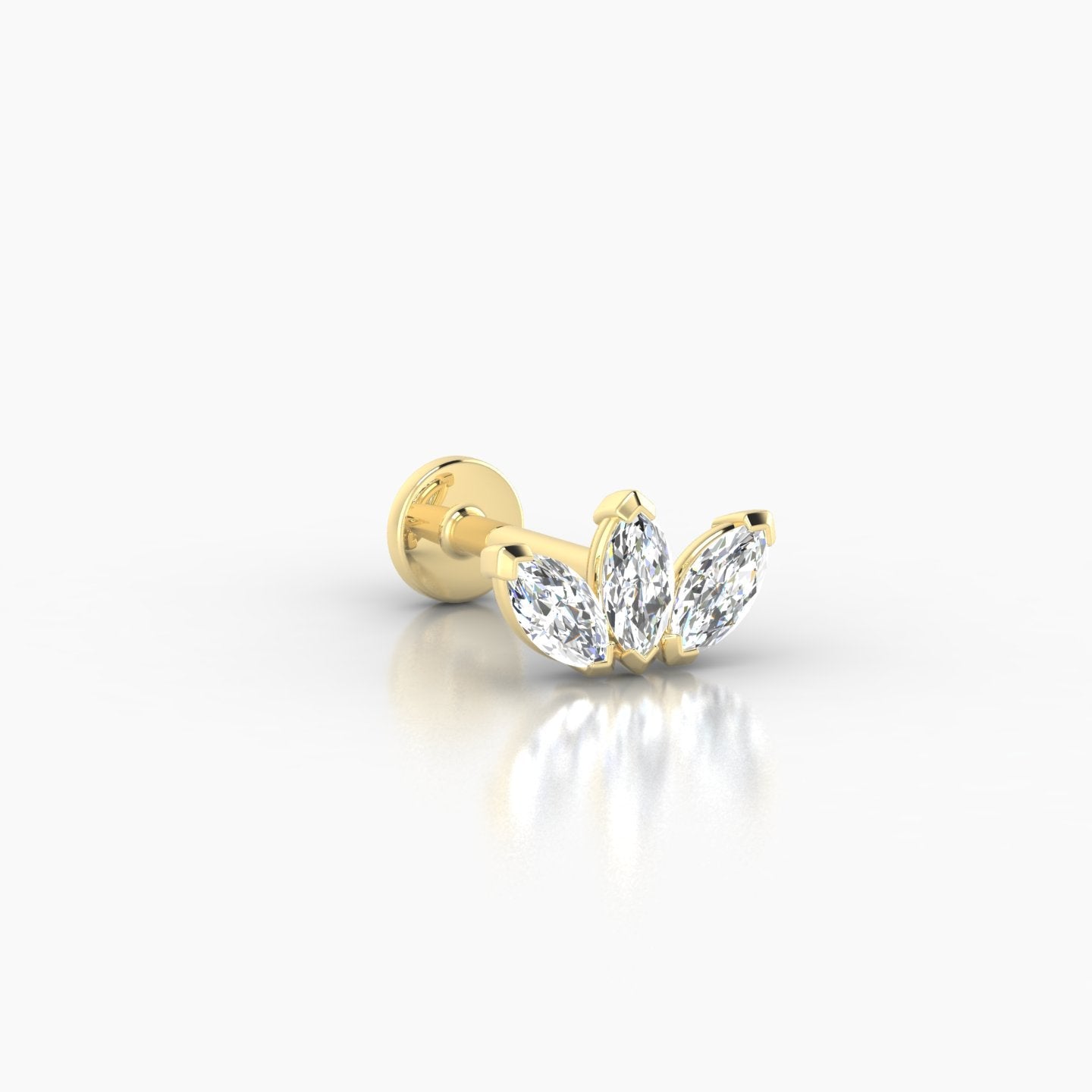 Maia | 18k Yellow Gold 8 mm 6.5 mm Lotus Diamond Nostril Piercing