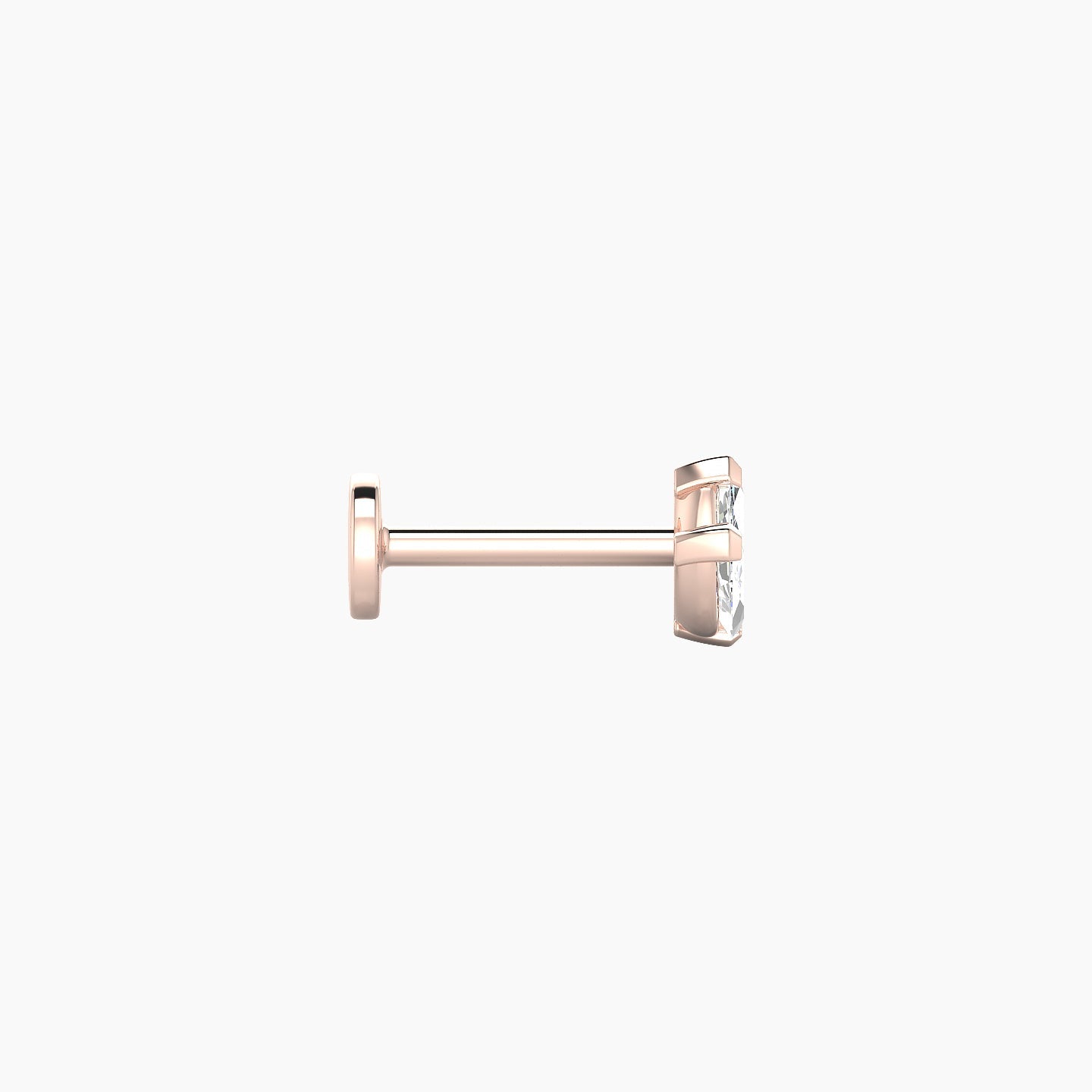 Maia | 18k Rose Gold 8 mm 6.5 mm Lotus Diamond Nostril Piercing