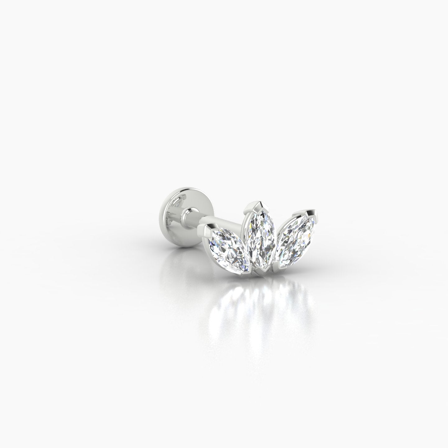 Maia | 18k White Gold 8 mm 6.5 mm Lotus Diamond Piercing