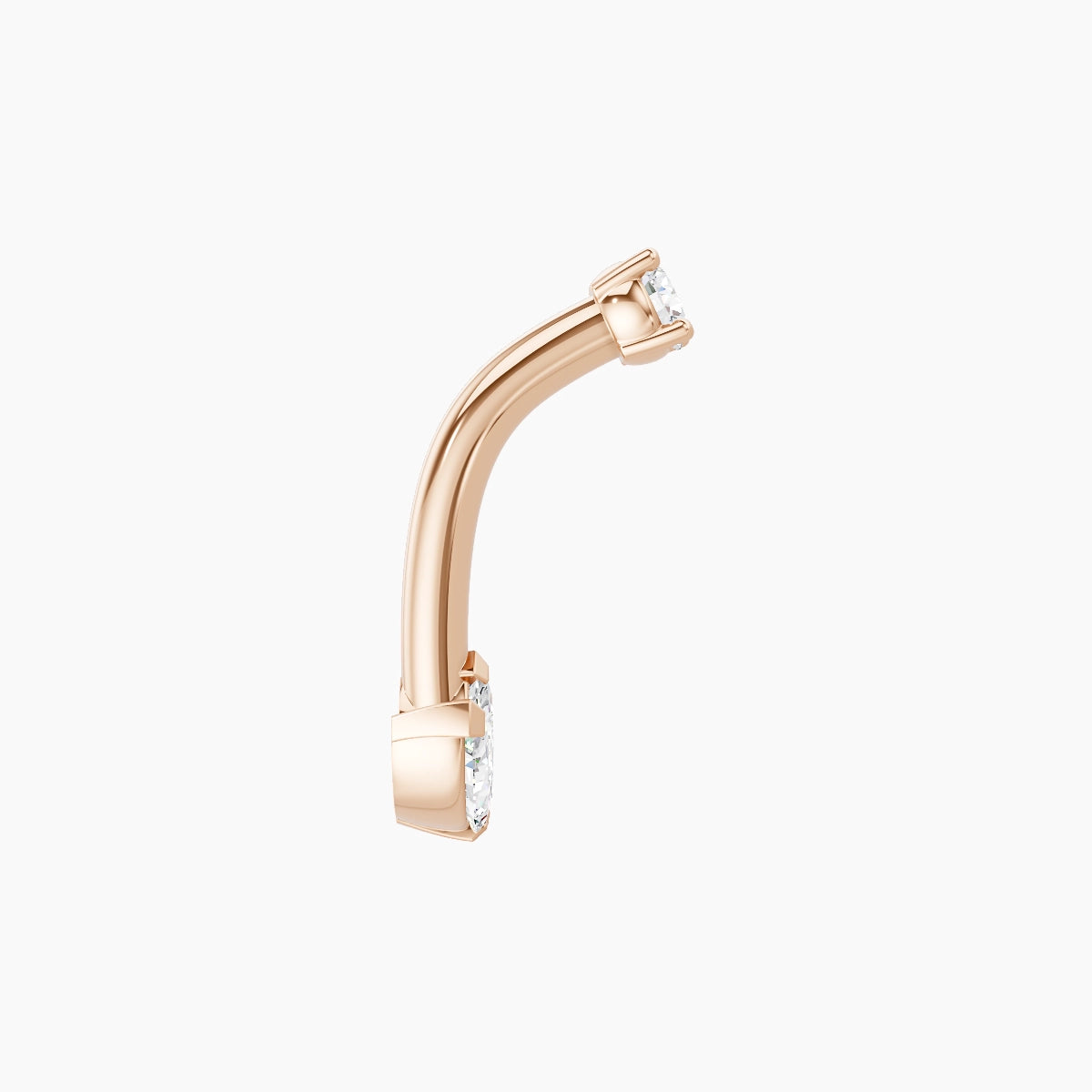 Maia | 18k Rose Gold 8 mm 8 mm Lotus Diamond Belly Piercing