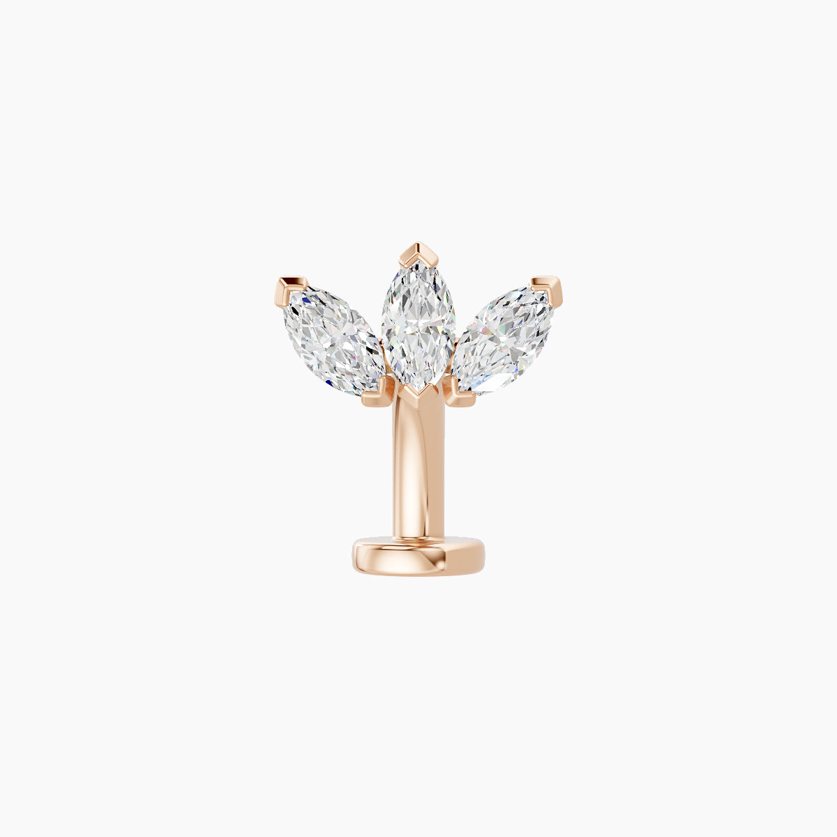 Maia | 18k Rose Gold 8 mm 8 mm Lotus Diamond Floating Navel Piercing