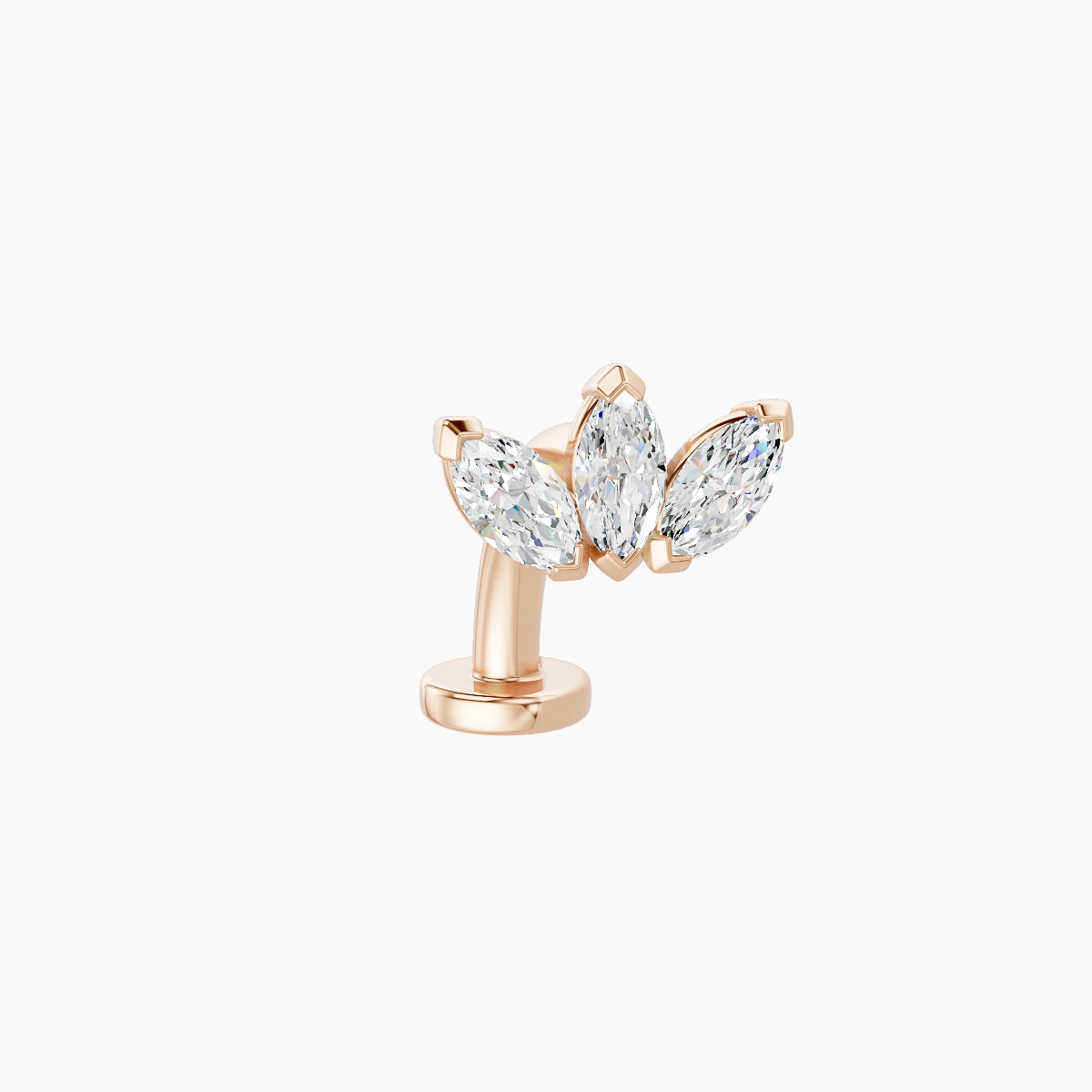 Maia | 18k Rose Gold 8 mm 8 mm Lotus Diamond Floating Navel Piercing