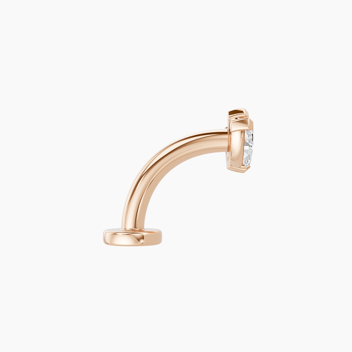 Maia | 18k Rose Gold 8 mm 8 mm Lotus Diamond Floating Navel Piercing