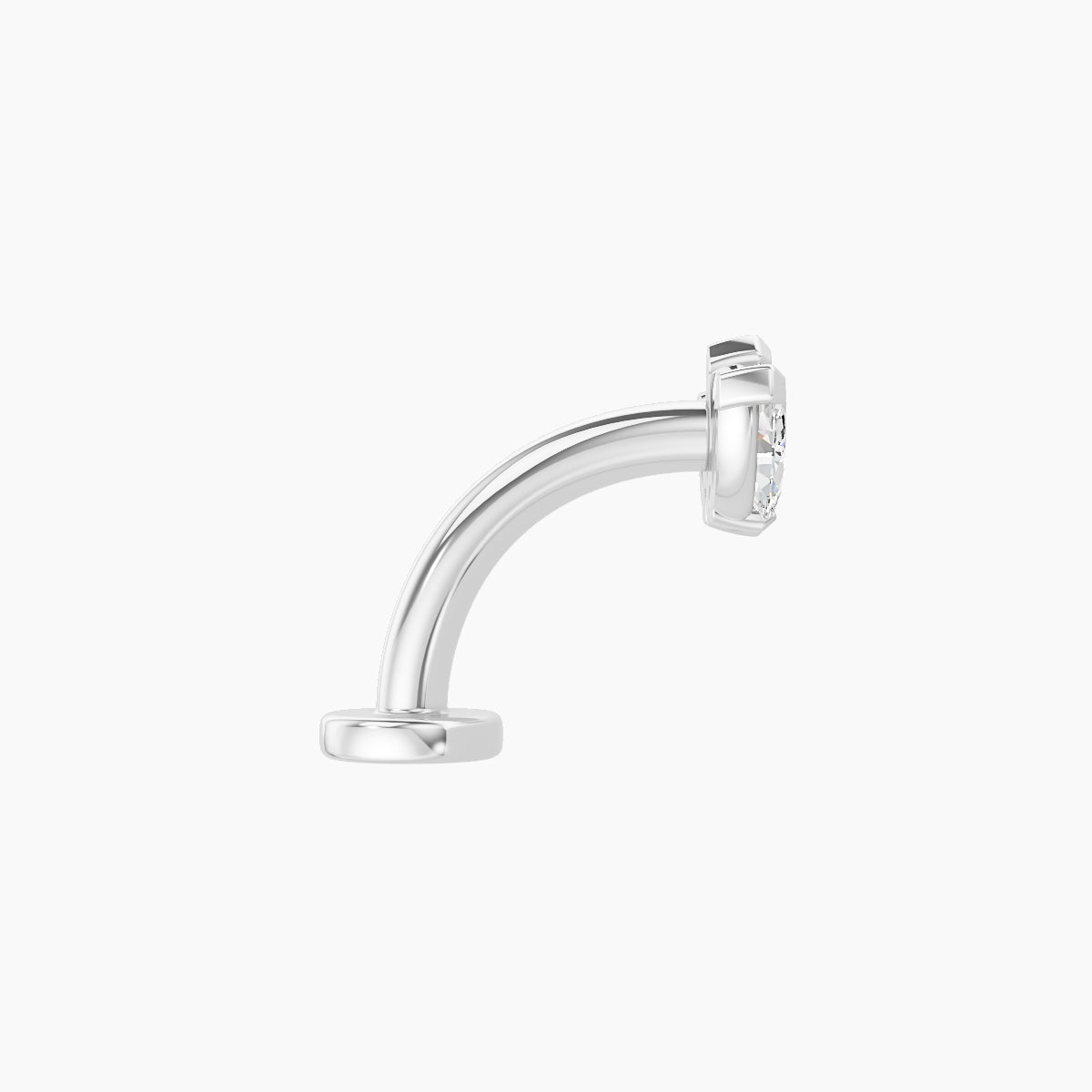 Maia | 18k White Gold 8 mm 8 mm Lotus Diamond Floating Navel Piercing