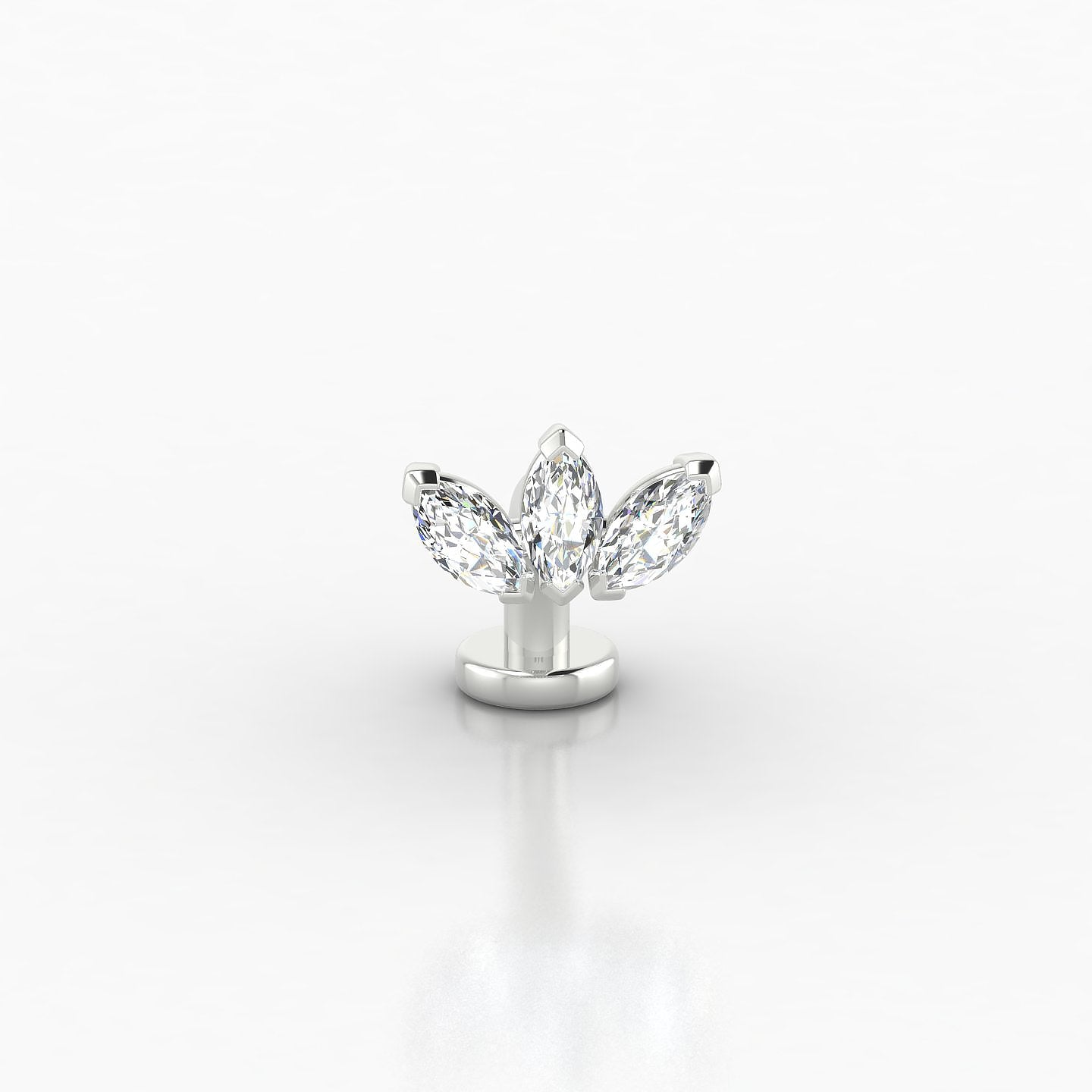 Maia | 18k White Gold 8 mm 8 mm Lotus Diamond Floating Navel Piercing