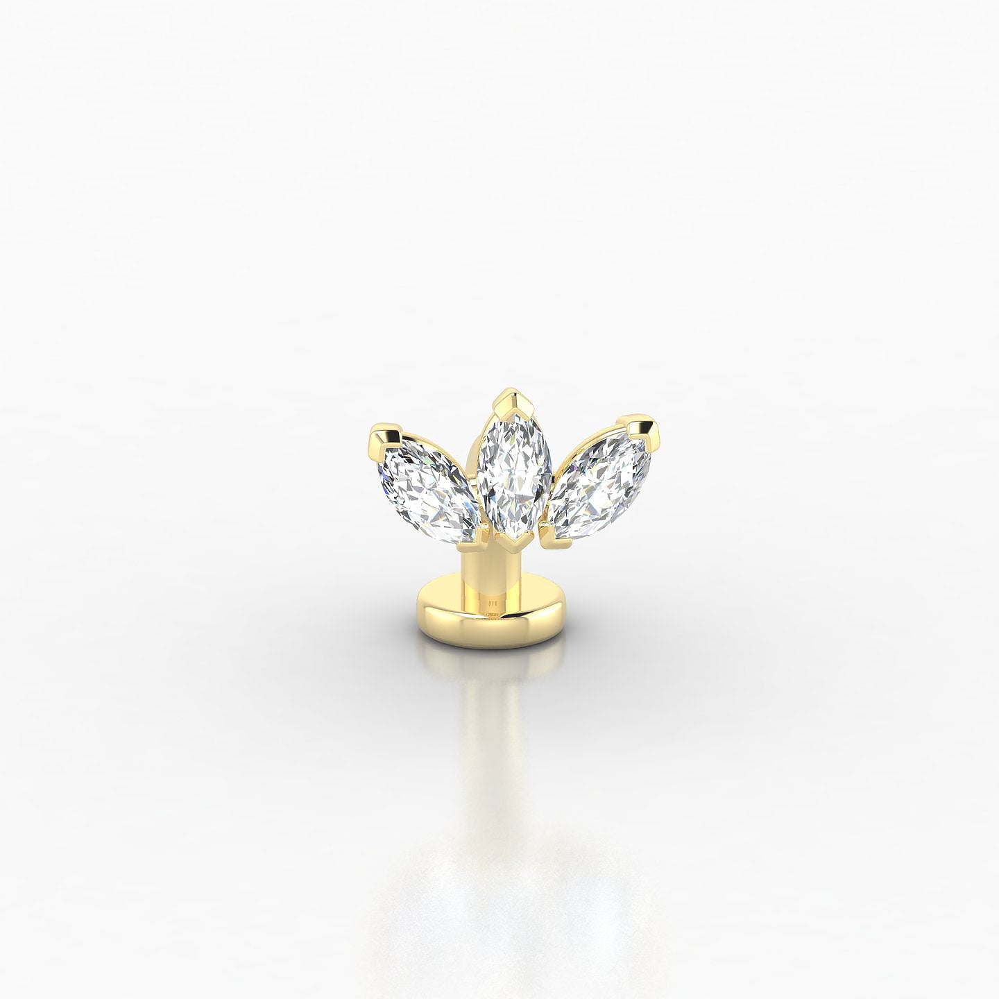 Maia | 18k Yellow Gold 8 mm 8 mm Lotus Diamond Floating Navel Piercing