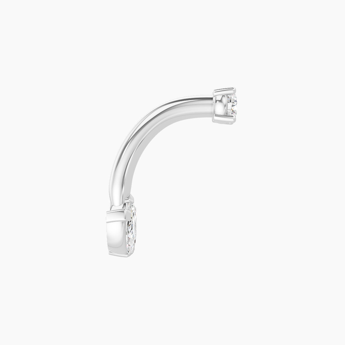 Maia | 18k White Gold 8 mm 8 mm Lotus Diamond Navel Piercing