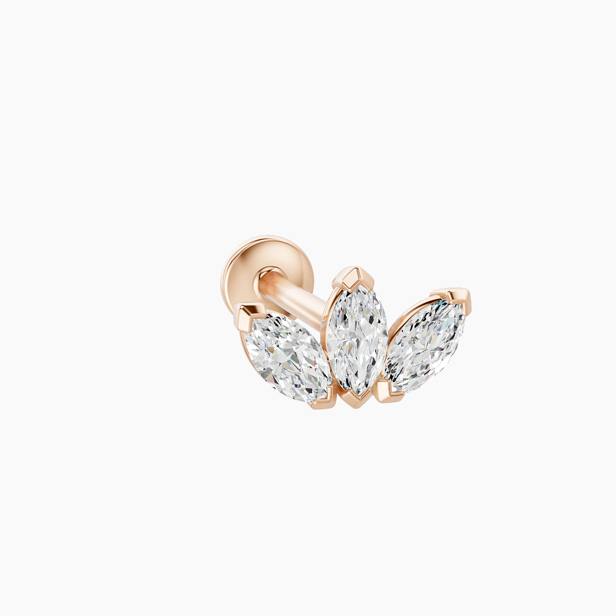 Maia | 18k Rose Gold 8 mm 8 mm Lotus Diamond Nose Piercing
