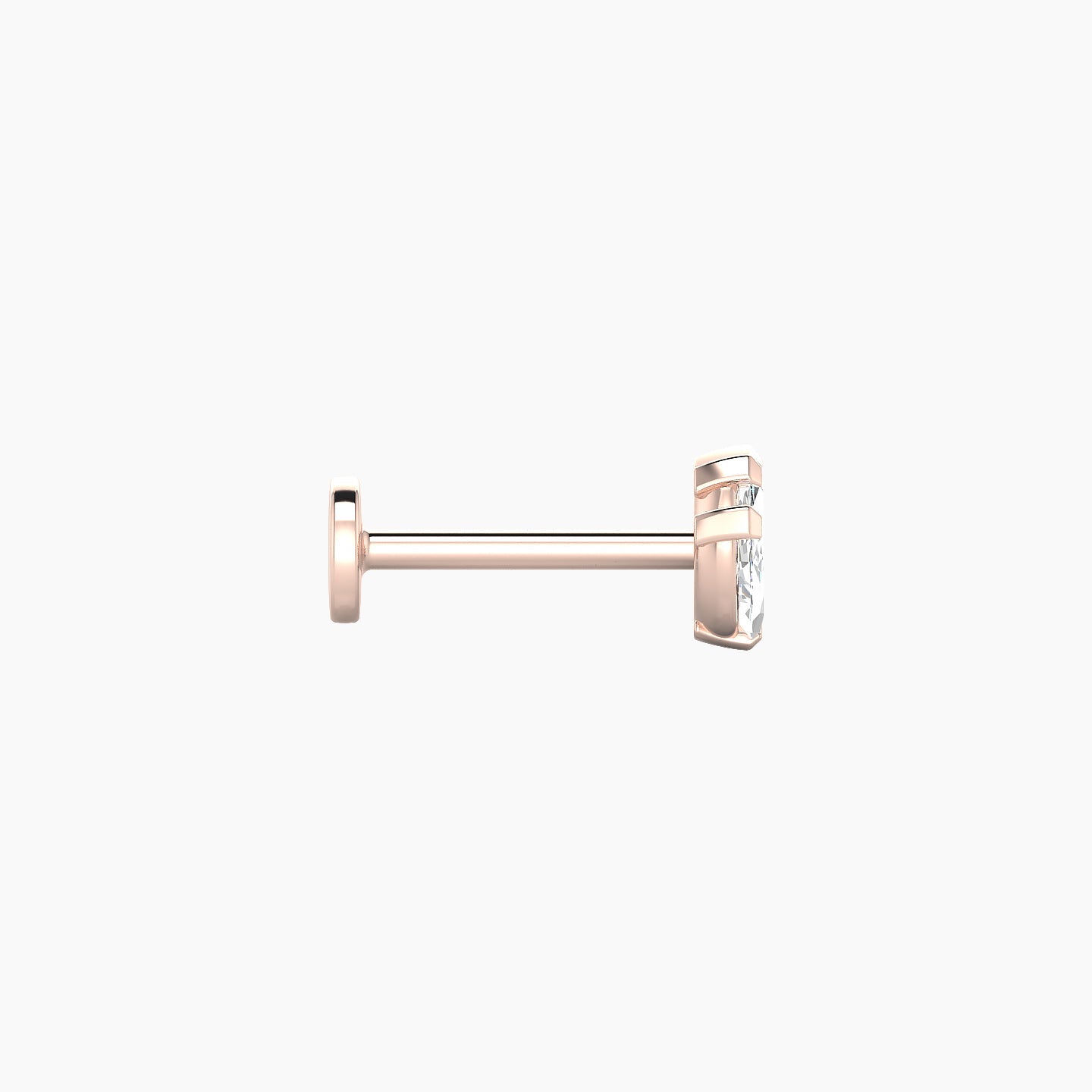 Maia | 18k Rose Gold 8 mm 8 mm Lotus Diamond Nostril Piercing