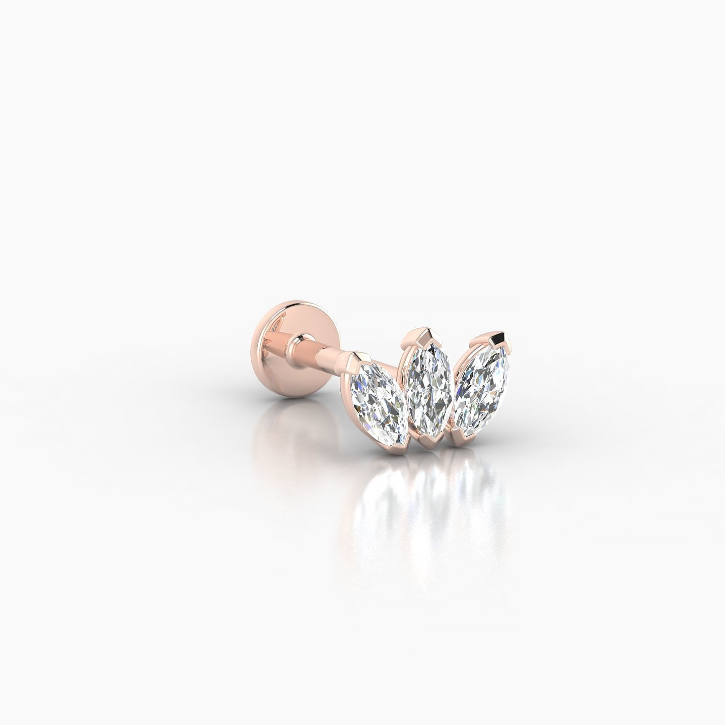 Maia | 18k Rose Gold 8 mm 8 mm Lotus Diamond Piercing