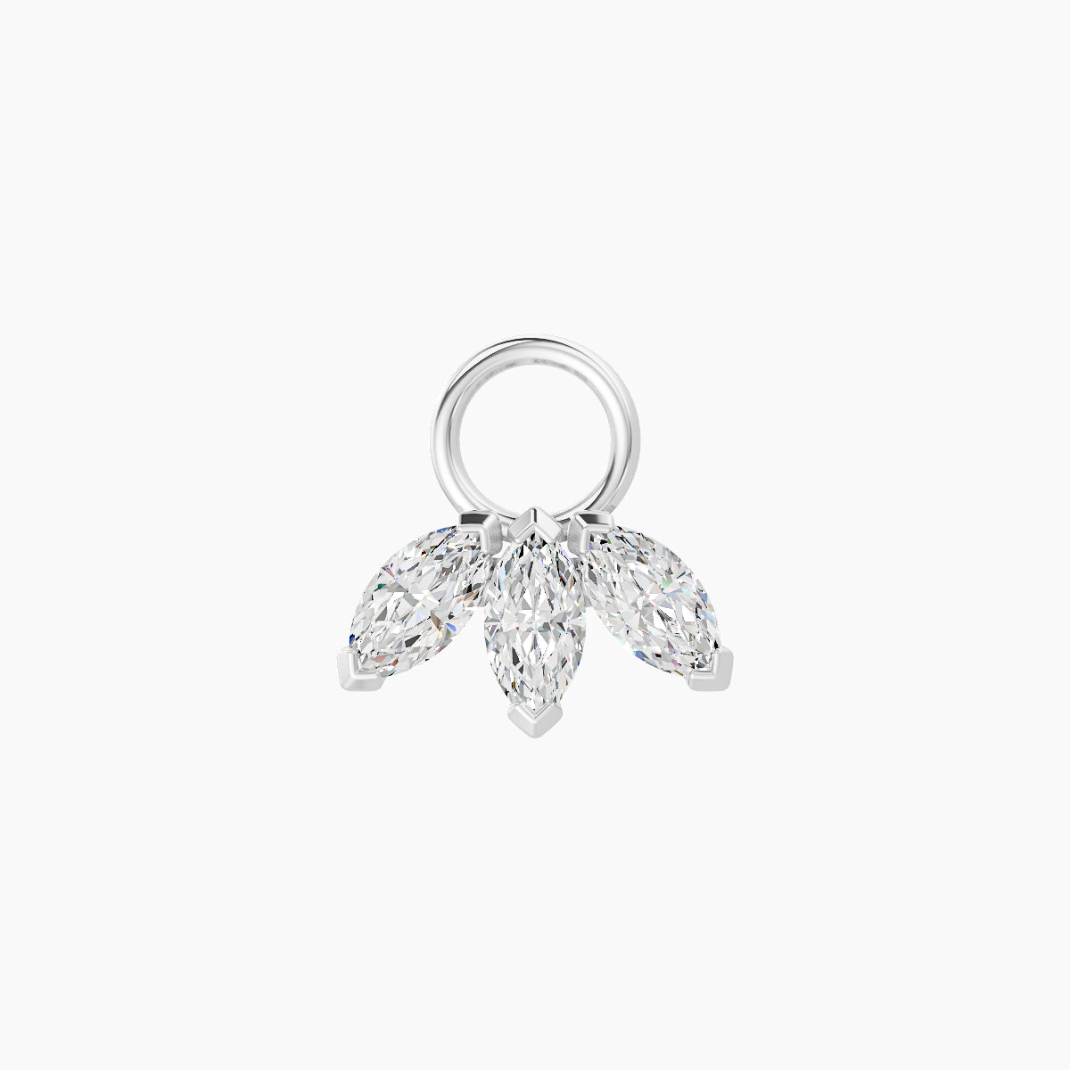 Maia | 18k White Gold 8 mm Lotus Diamond Charm