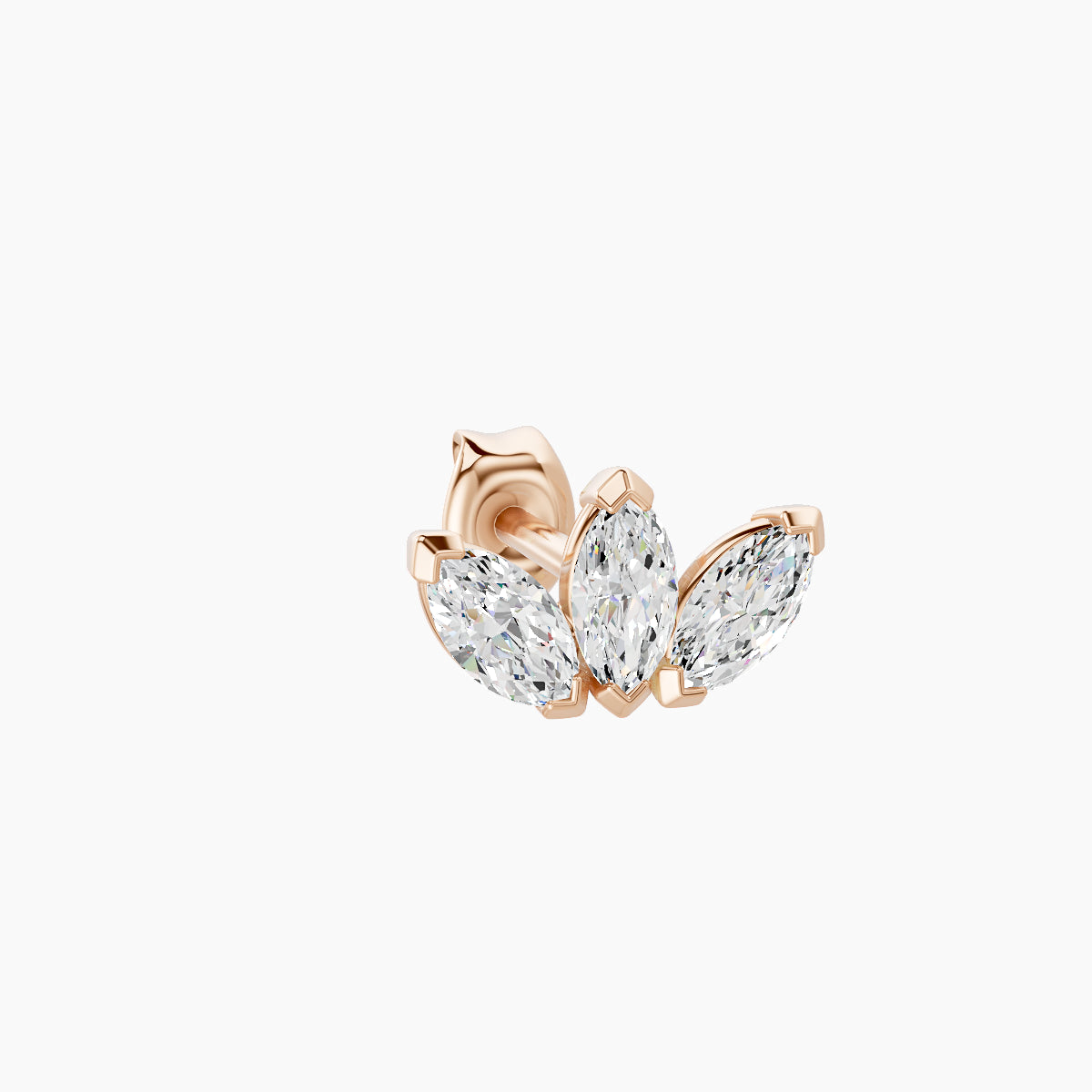 Maia | 18k Rose Gold 8 mm Lotus Diamond Earring