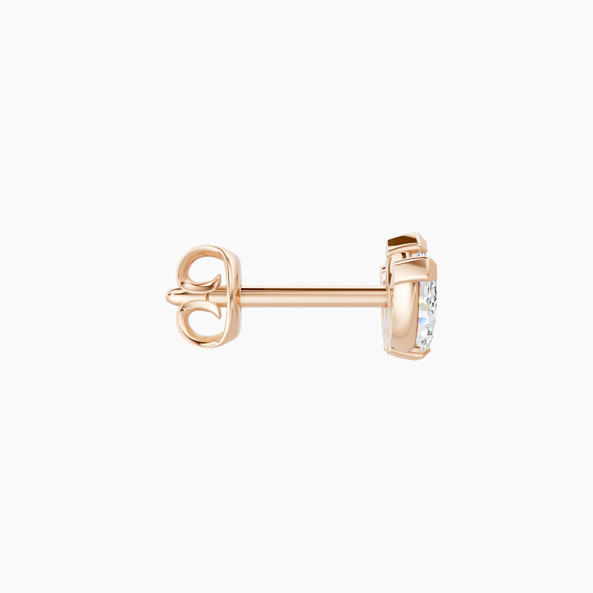 Maia | 18k Rose Gold 8 mm Lotus Diamond Earring
