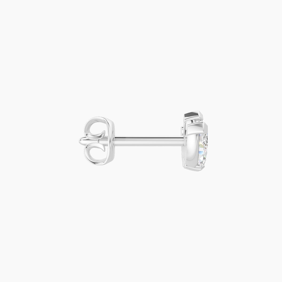 Maia | 18k White Gold 8 mm Lotus Diamond Earring