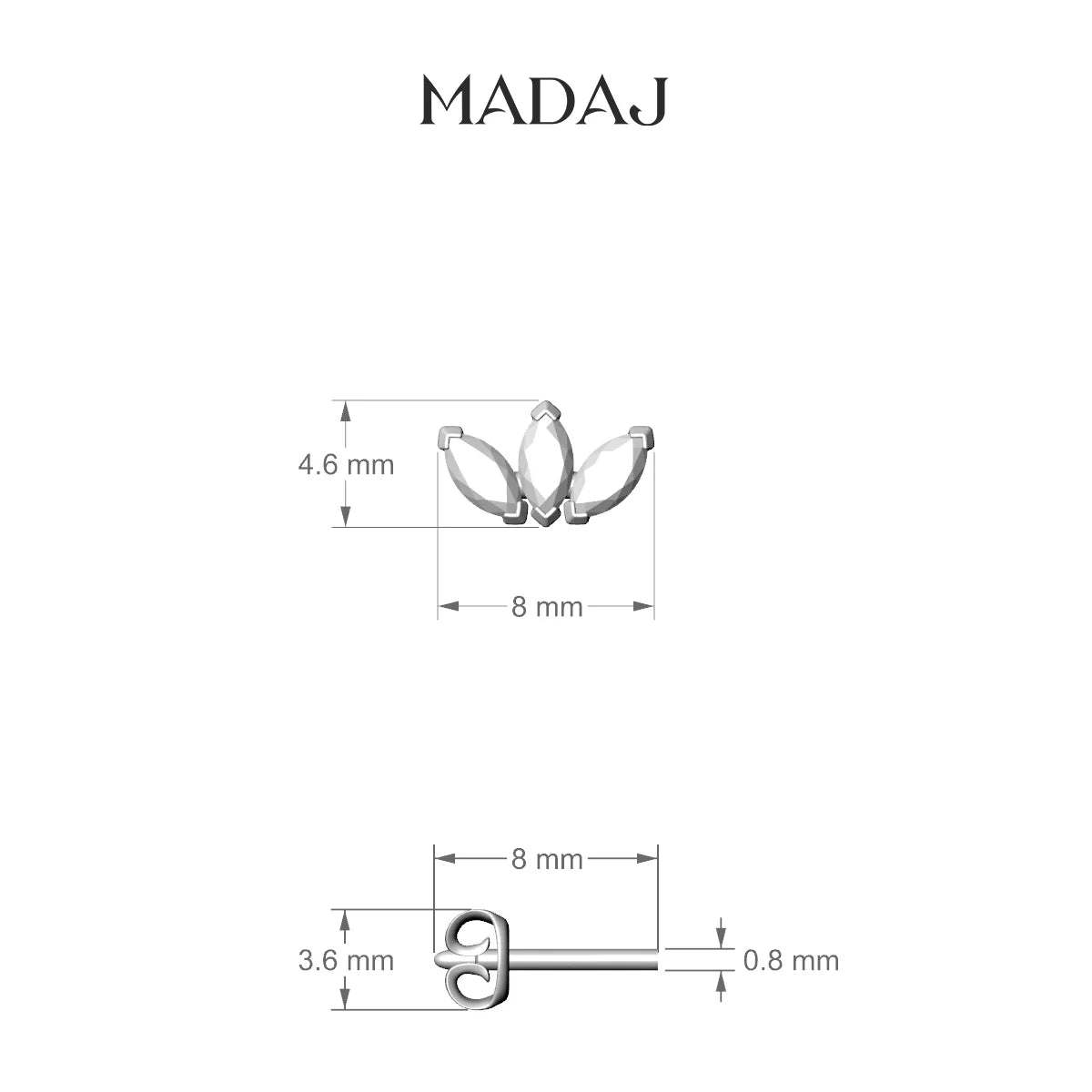 Maia | 18k Yellow Gold 8 mm Lotus Diamond Earring