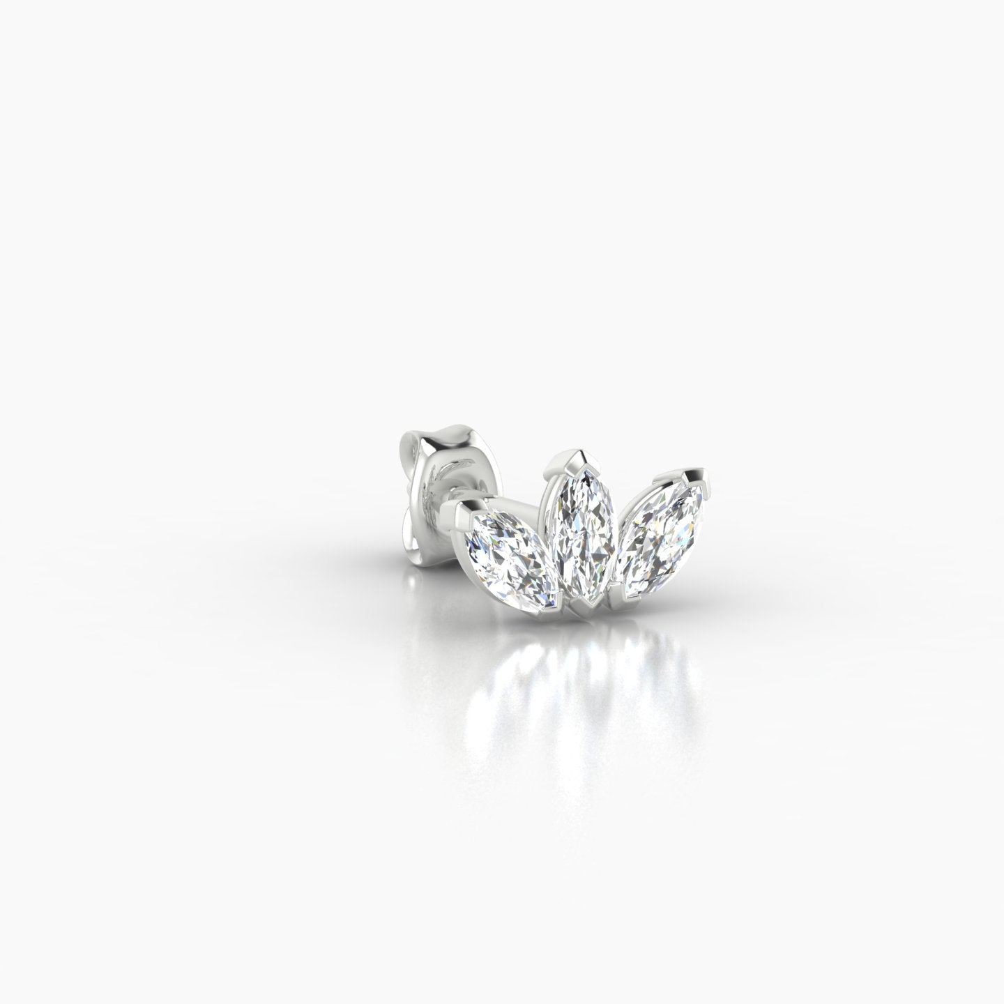 Maia | 18k White Gold 8 mm Lotus Diamond Earring