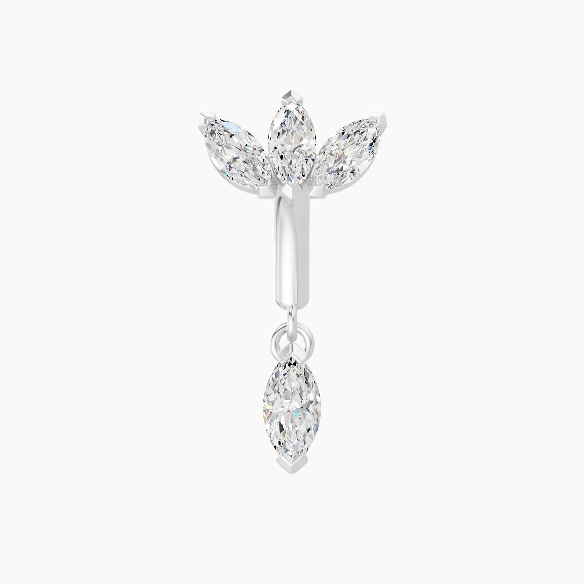 Maia | 18k White Gold 6 mm Lotus Diamond Rook Piercing