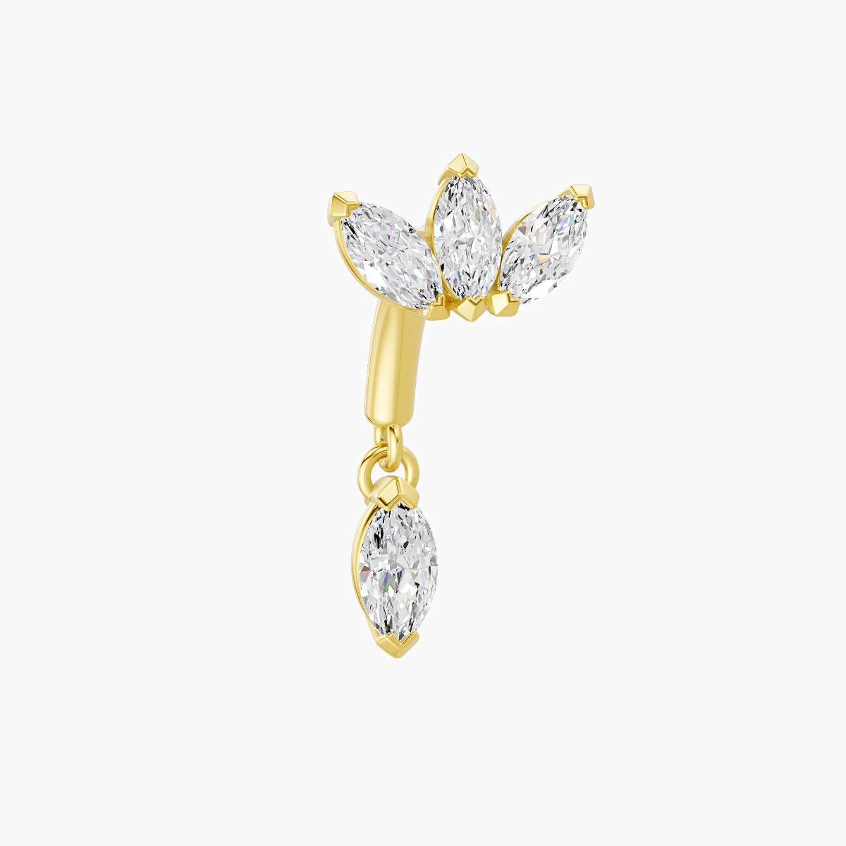 Maia | 18k Yellow Gold 6 mm Lotus Diamond Rook Piercing