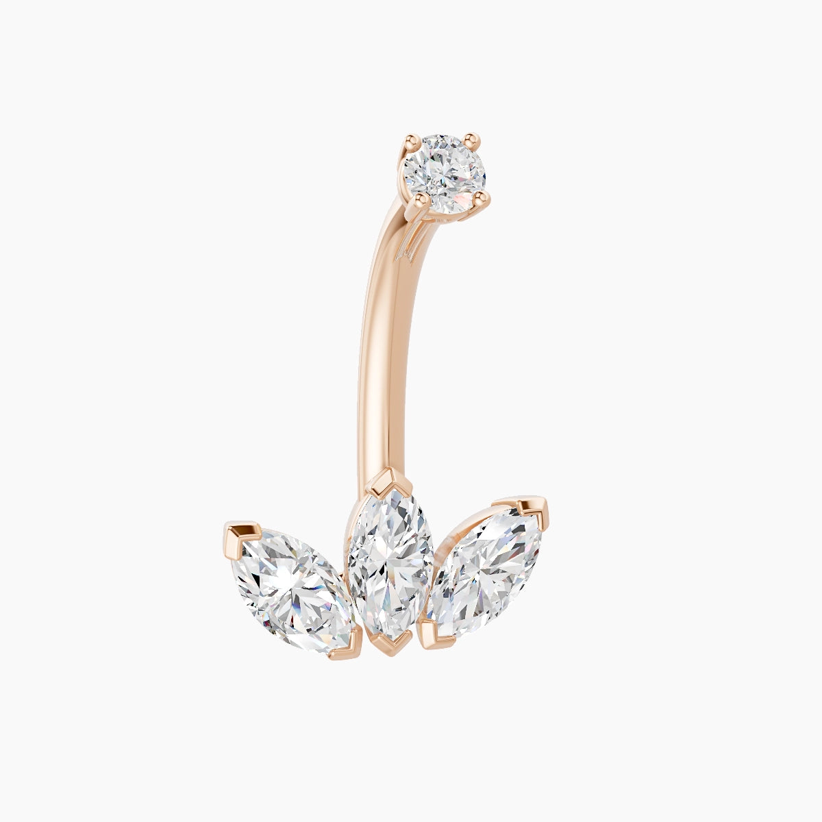 Maia | 18k Rose Gold 11.5 mm 10 mm Lotus Diamond Belly Piercing