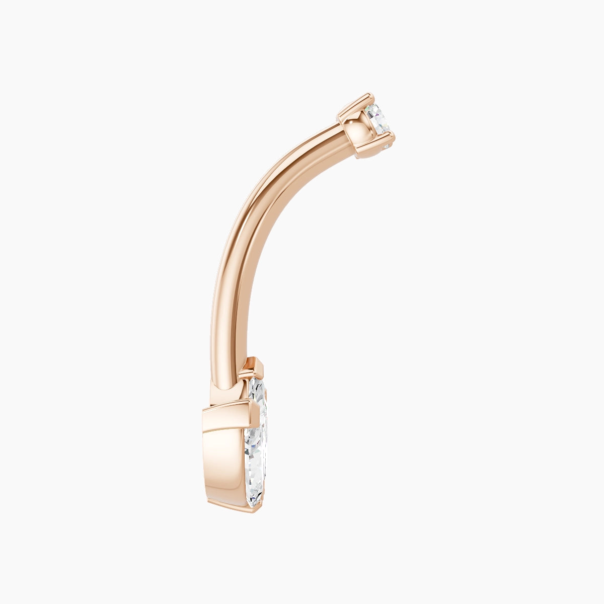 Maia | 18k Rose Gold 11.5 mm 10 mm Lotus Diamond Belly Piercing