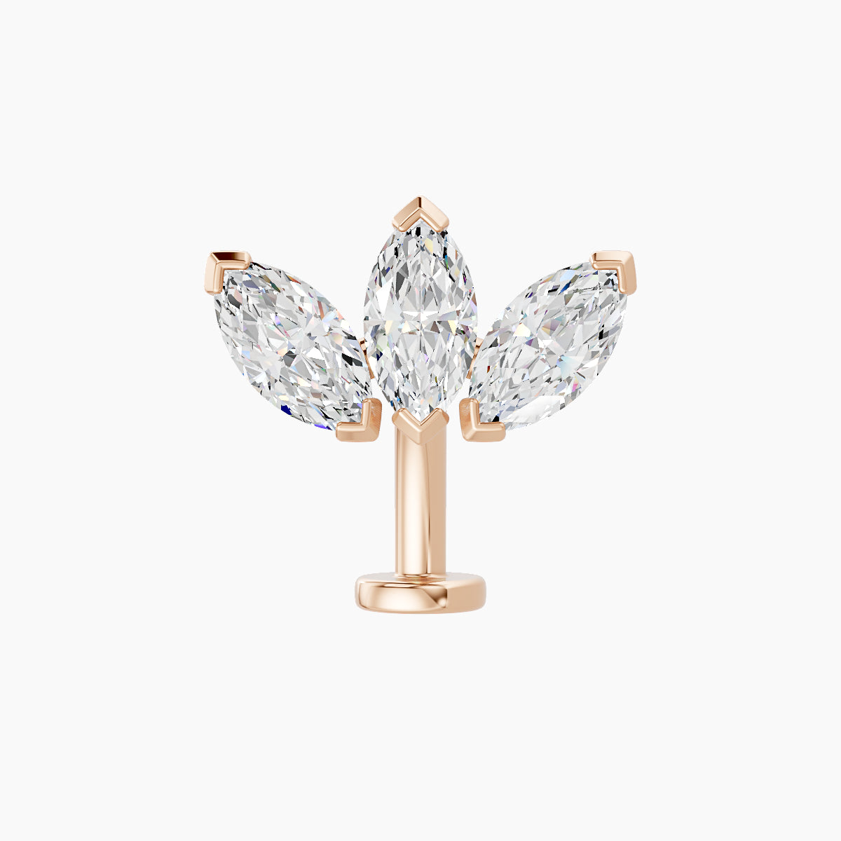 Maia | 18k Rose Gold 11 mm 10 mm Lotus Diamond Floating Navel Piercing