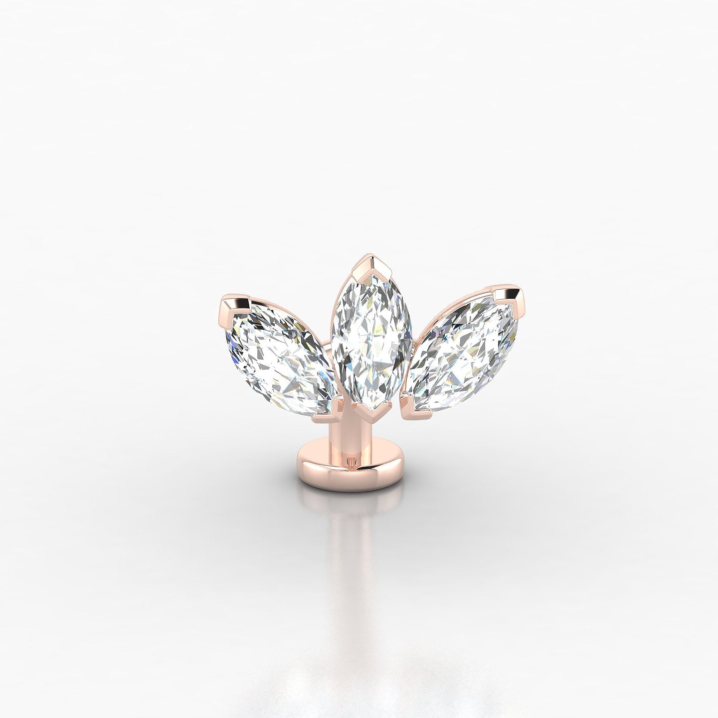 Maia | 18k Rose Gold 10 mm 11 mm Lotus Diamond Floating Navel Piercing