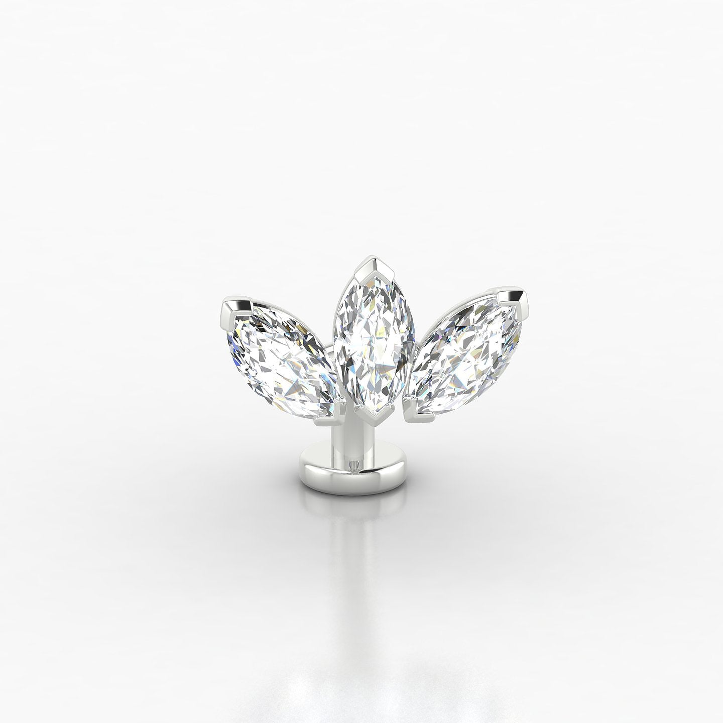 Maia | 18k White Gold 10 mm 11 mm Lotus Diamond Floating Navel Piercing