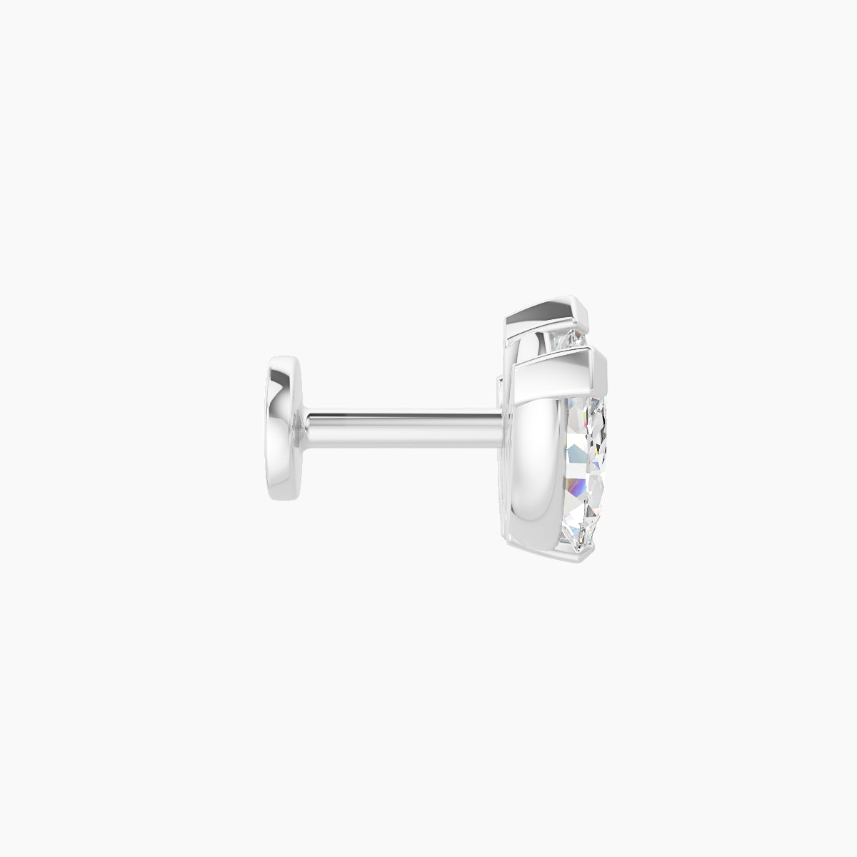Maia | 18k White Gold 11 mm 5 mm Lotus Diamond Nose Piercing