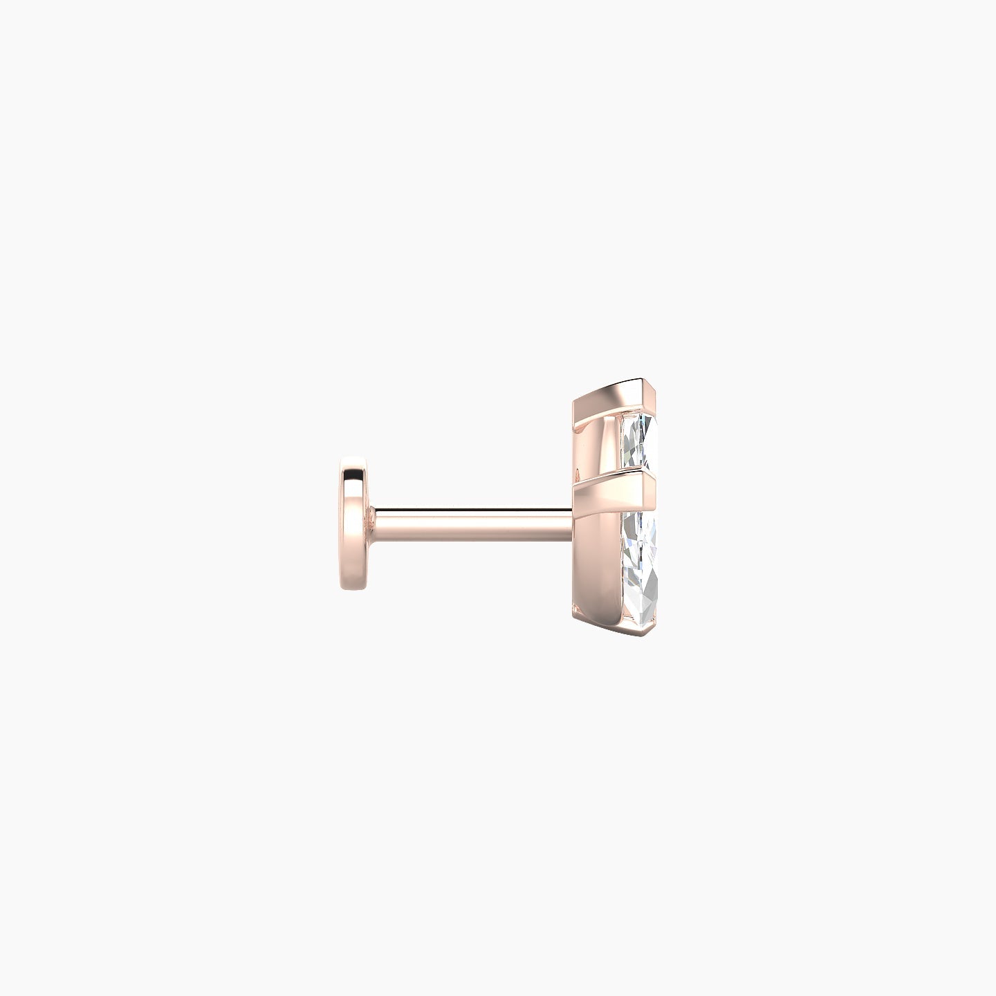 Maia | 18k Rose Gold 11 mm 5 mm Lotus Diamond Nostril Piercing