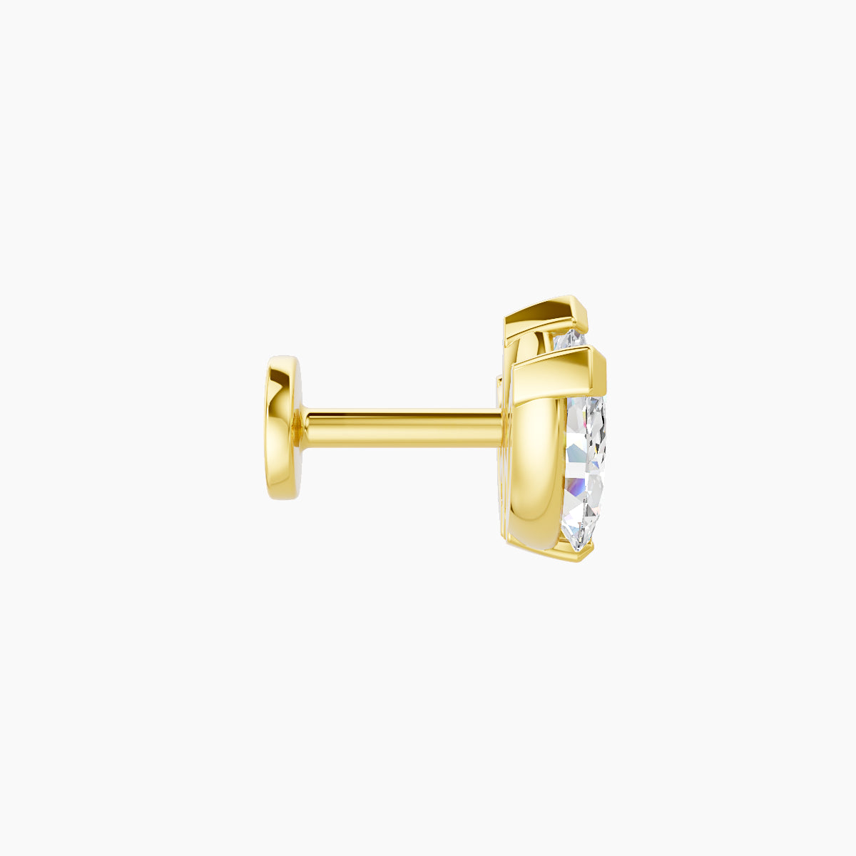 Maia | 18k Yellow Gold 11 mm 5 mm Lotus Diamond Piercing