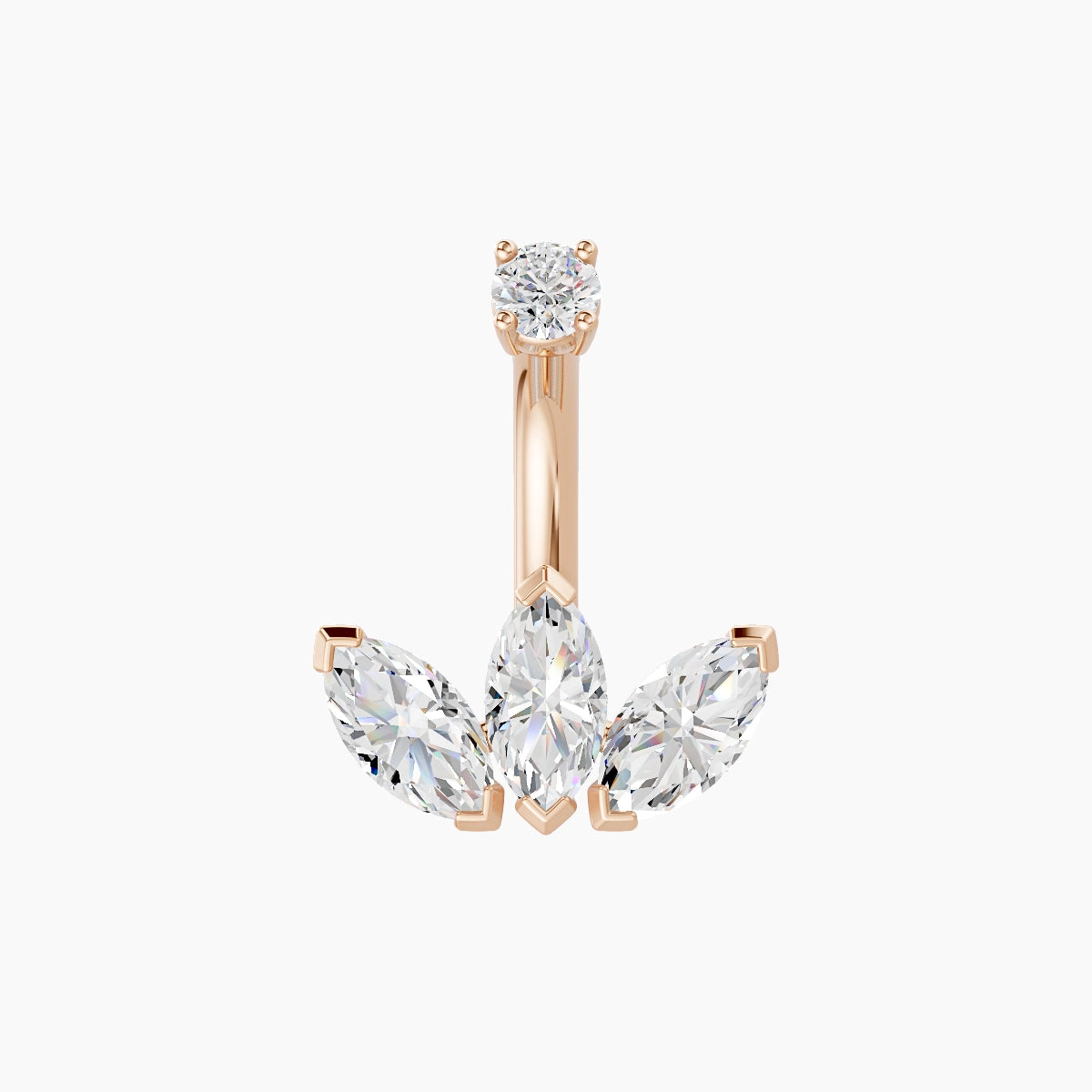 Maia | 18k Rose Gold 11.5 mm 6 mm Lotus Diamond Belly Piercing