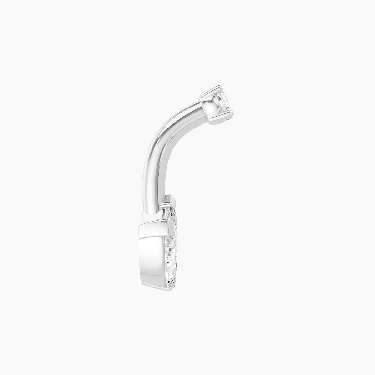 Maia | 18k White Gold 11.5 mm 6 mm Lotus Diamond Belly Piercing