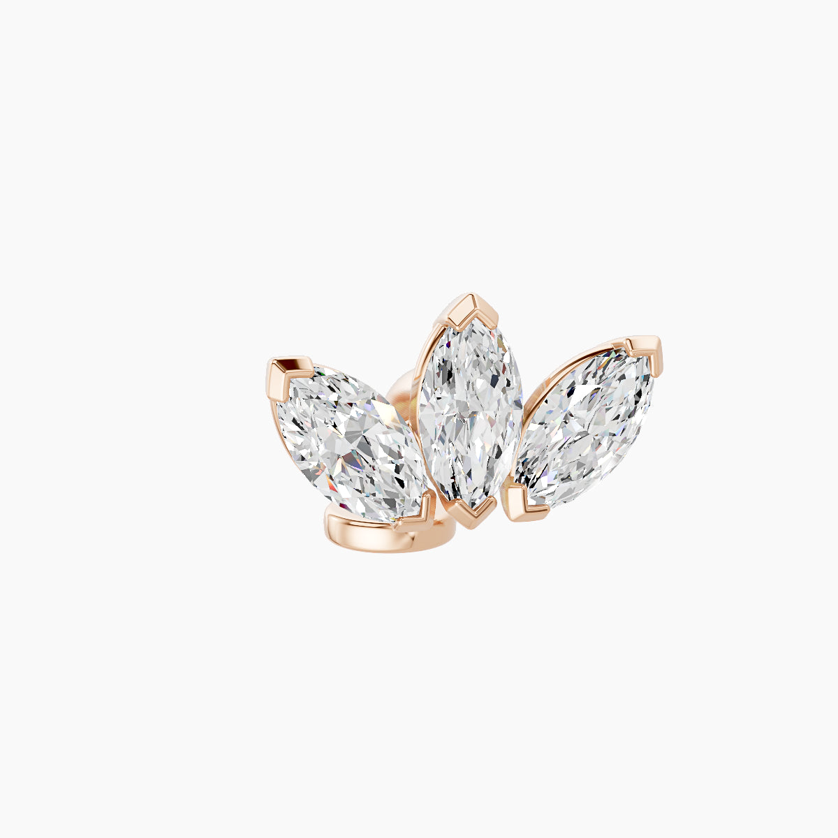 Maia | 18k Rose Gold 11 mm 6 mm Lotus Diamond Floating Navel Piercing