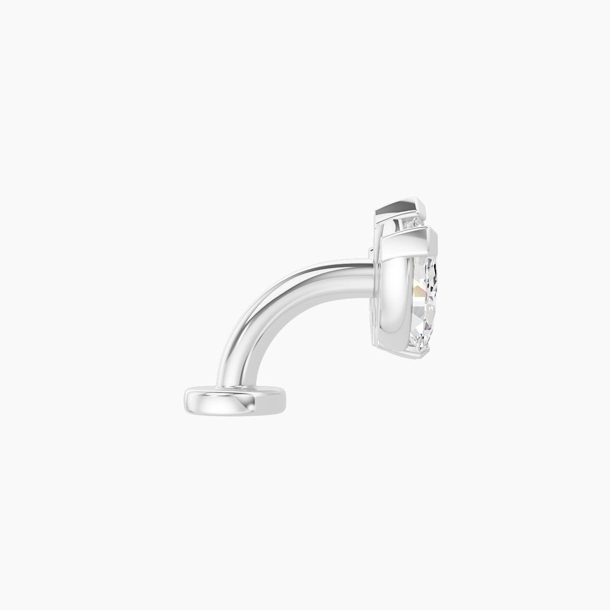 Maia | 18k White Gold 11 mm 6 mm Lotus Diamond Floating Navel Piercing