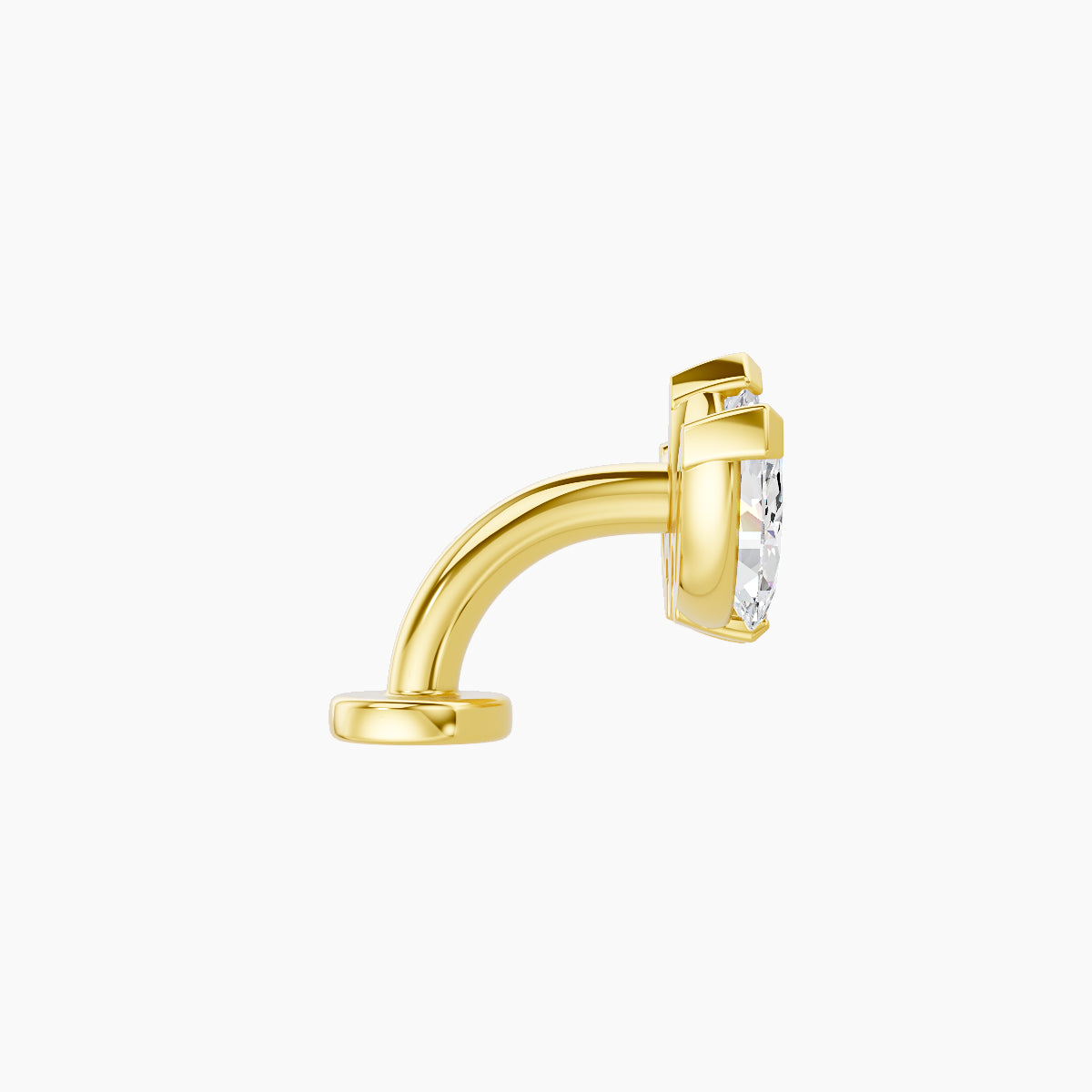 Maia | 18k Yellow Gold 11 mm 6 mm Lotus Diamond Floating Navel Piercing