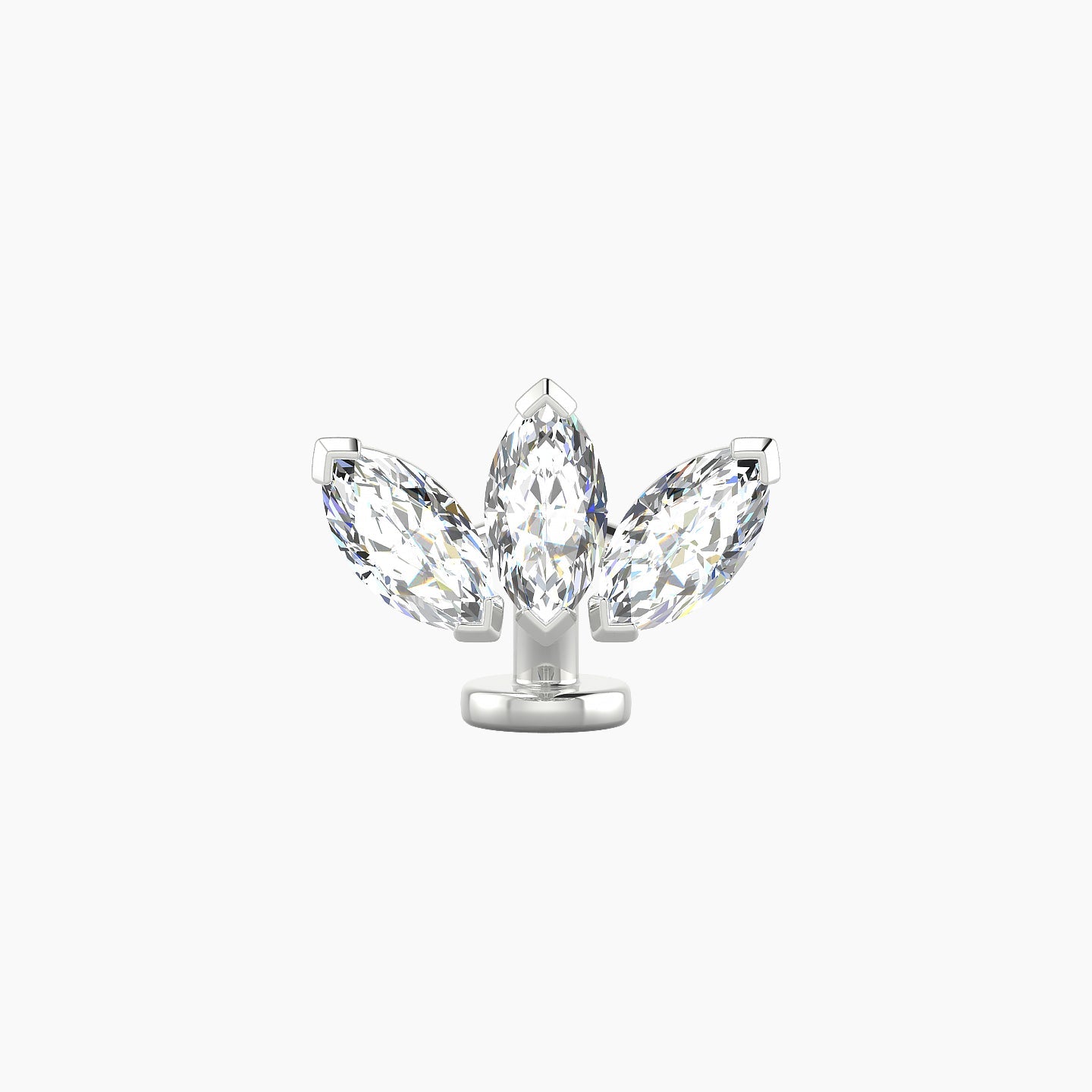 Maia | 18k White Gold 11 mm 6 mm Lotus Diamond Floating Navel Piercing