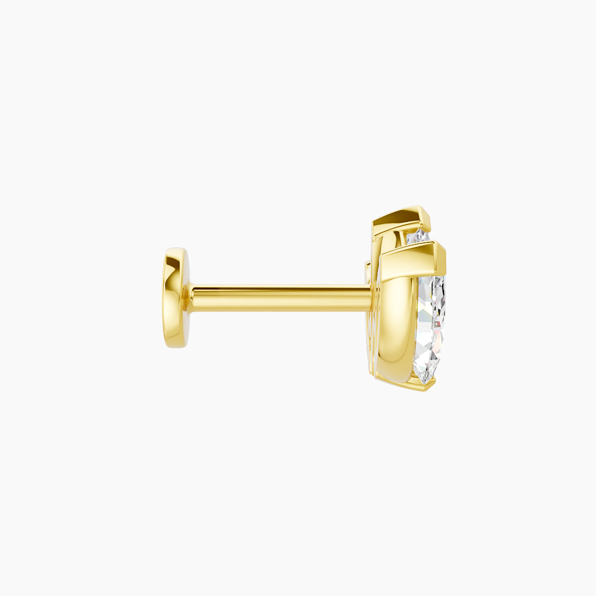 Maia | 18k Yellow Gold 11 mm 6.5 mm Lotus Diamond Nose Piercing