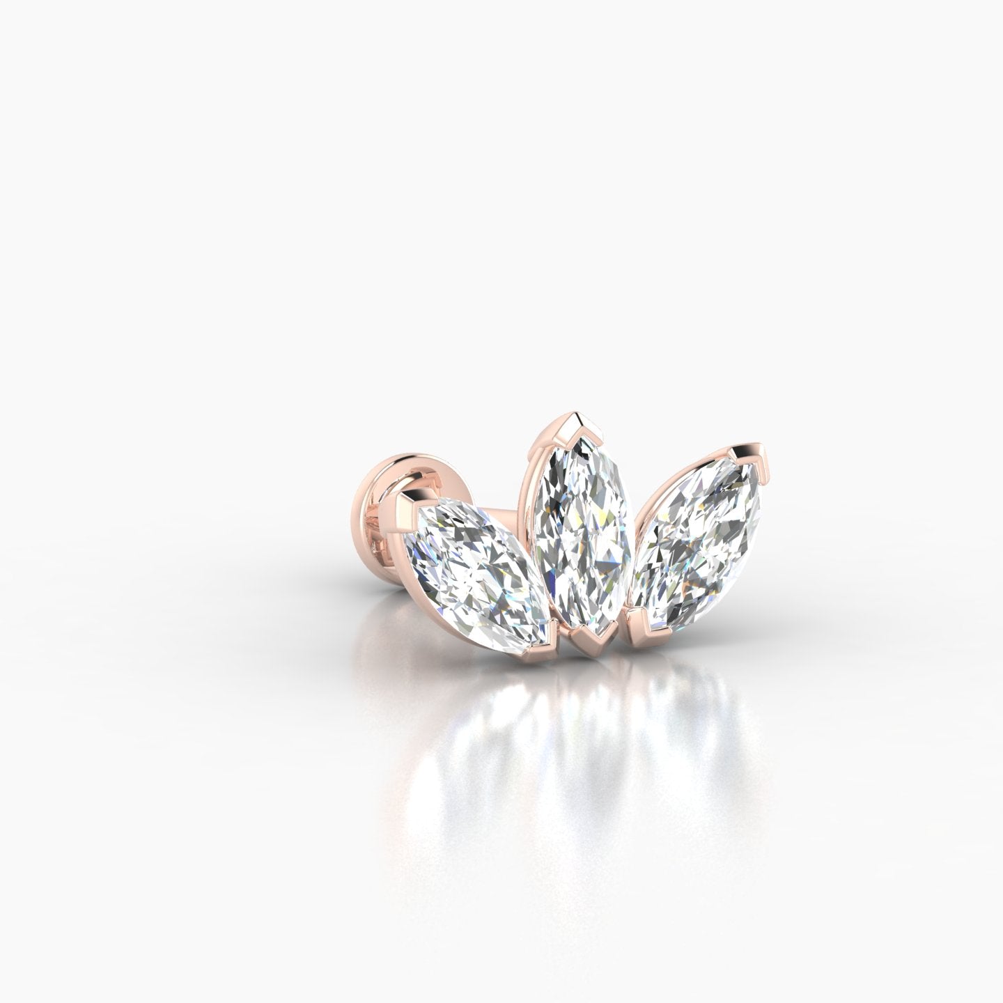 Maia | 18k Rose Gold 11 mm 6.5 mm Lotus Diamond Piercing