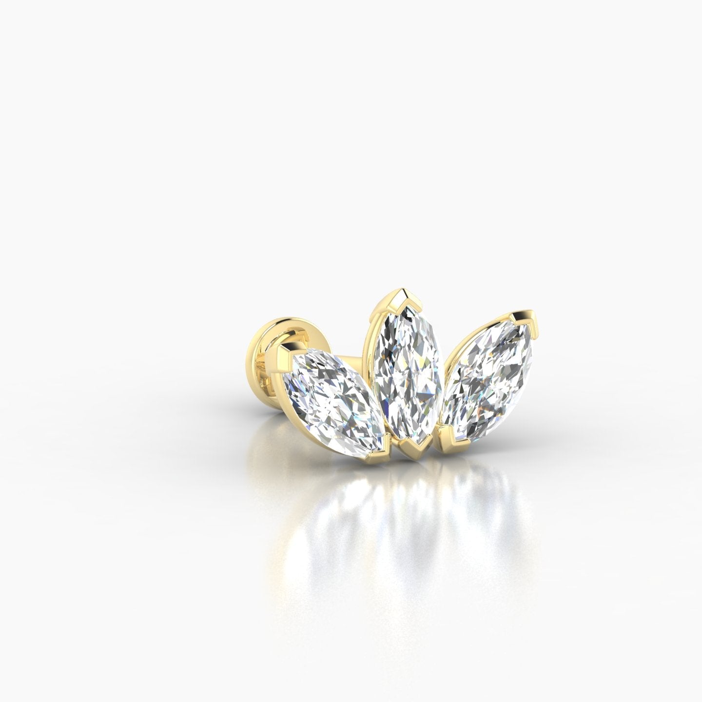 Maia | 18k Yellow Gold 11 mm 6.5 mm Lotus Diamond Piercing