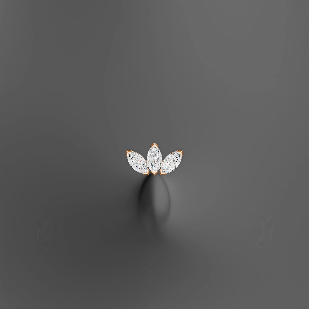 Maia | 18k Rose Gold 11.5 mm 8 mm Lotus Diamond Floating Navel Piercing