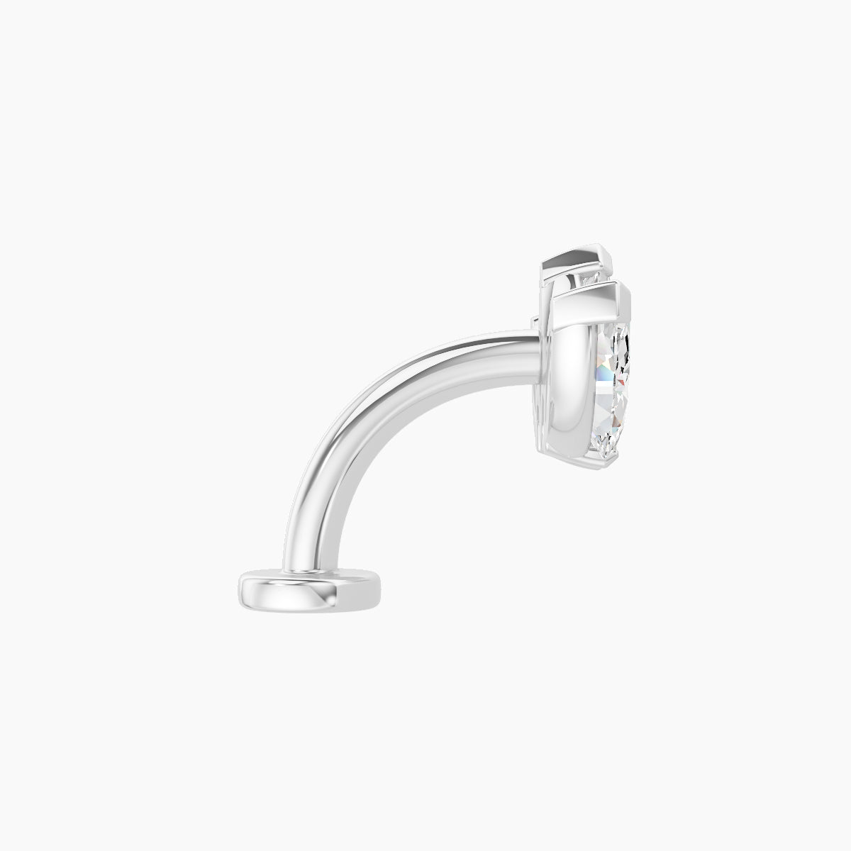 Maia | 18k White Gold 11 mm 8 mm Lotus Diamond Floating Navel Piercing