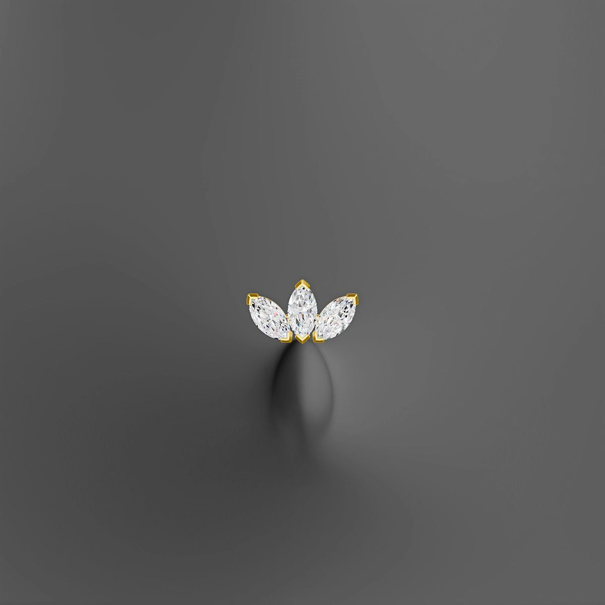 Maia | 18k Yellow Gold 11.5 mm 8 mm Lotus Diamond Floating Navel Piercing