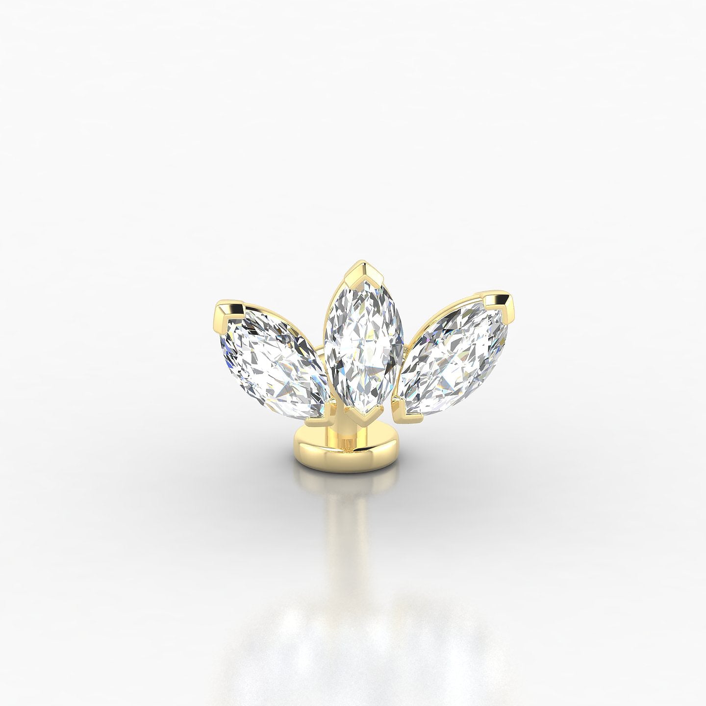 Maia | 18k Yellow Gold 8 mm 11 mm Lotus Diamond Floating Navel Piercing